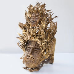 Sculptural Bronze Wall Light by Paul Moerenhout, Belgium, 1970s