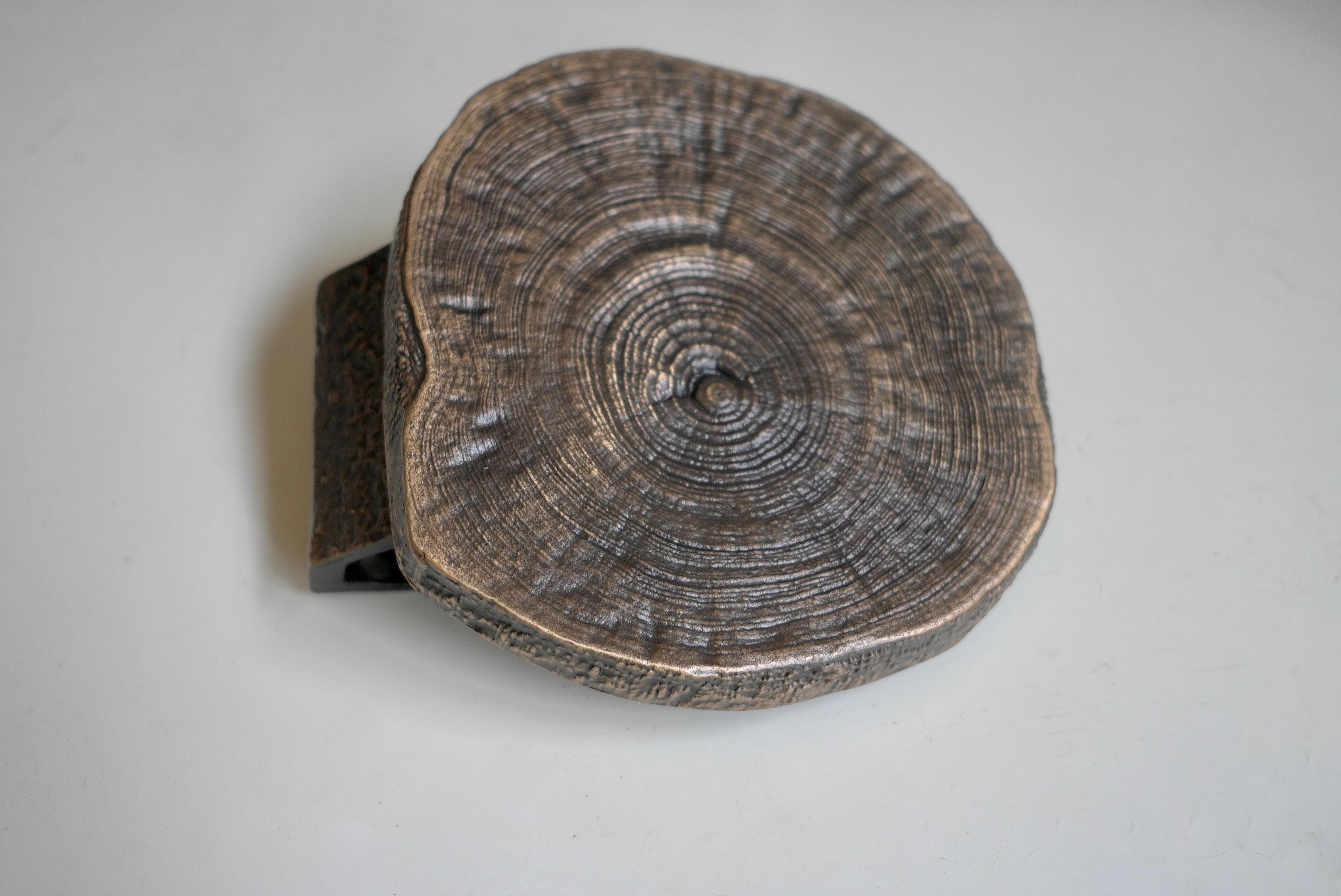 Tirador de puerta escultórico de bronce y madera 1970
Nuevo, sin usar.