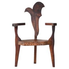 Sculptural brutalist armchair handcrafted France 1970