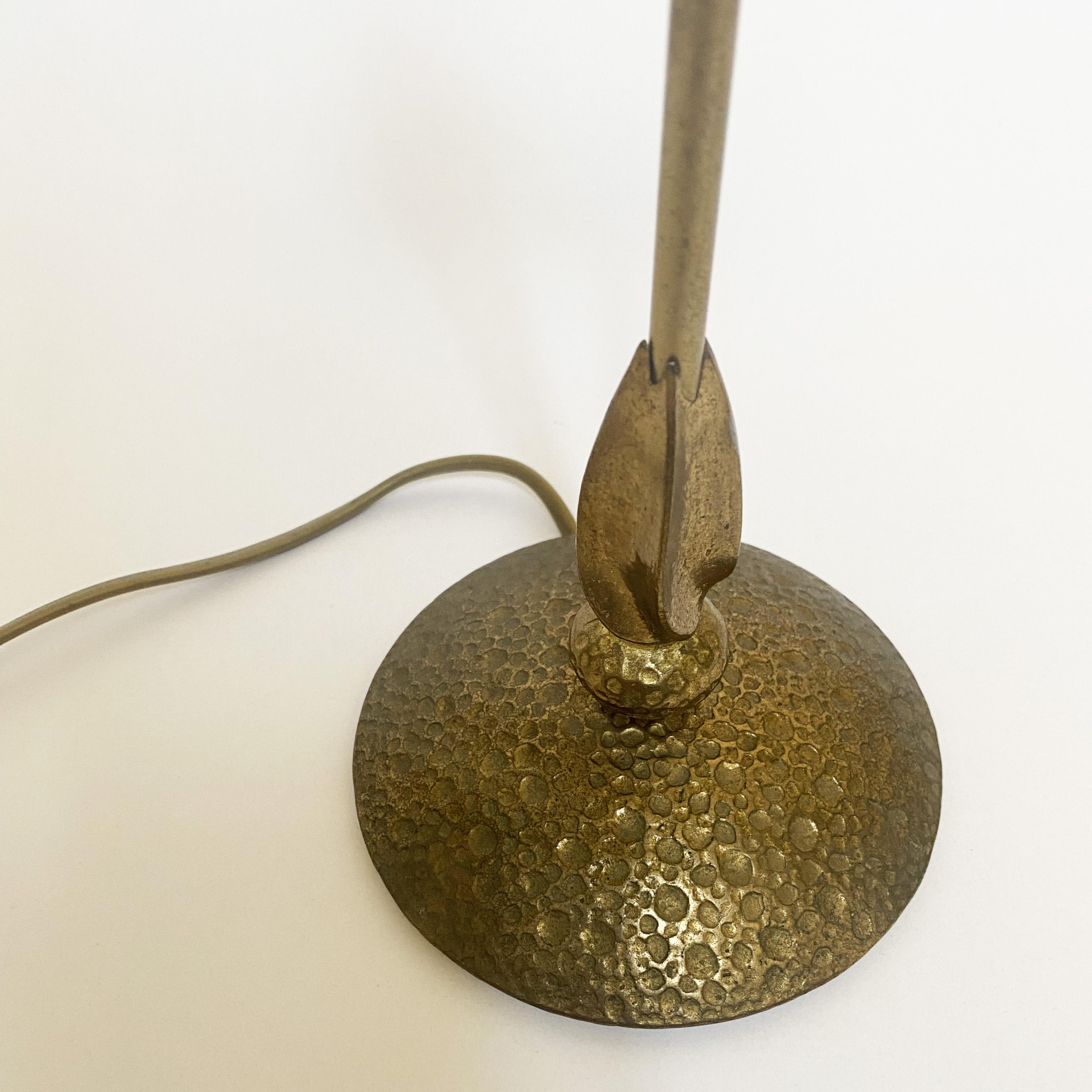 French Sculptural Brutalist Brass Lamp, Style of Fondica or Lucien Gau, France, 1990s