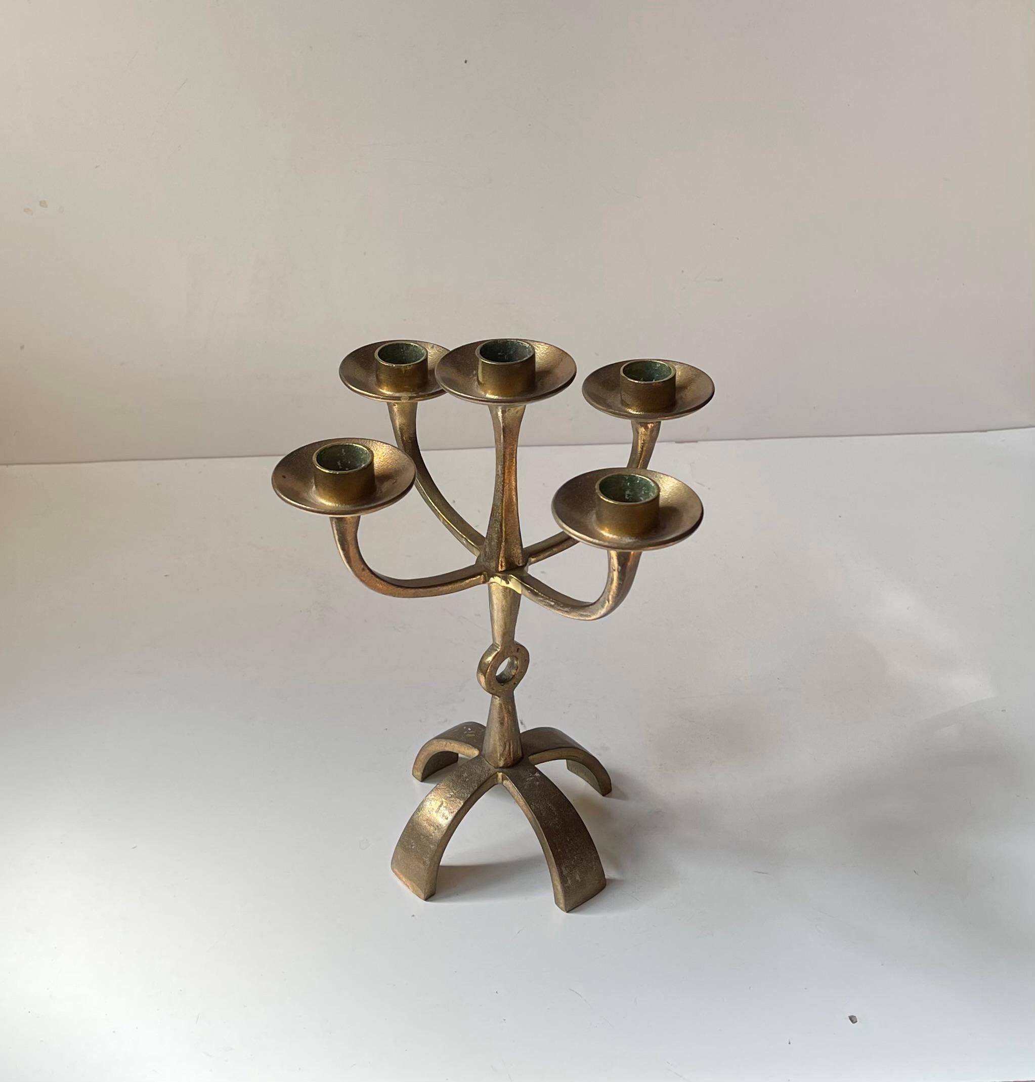 Sculptural Brutalist Bronze Candelabra from Ystad/Scandia, 1970s For Sale 5