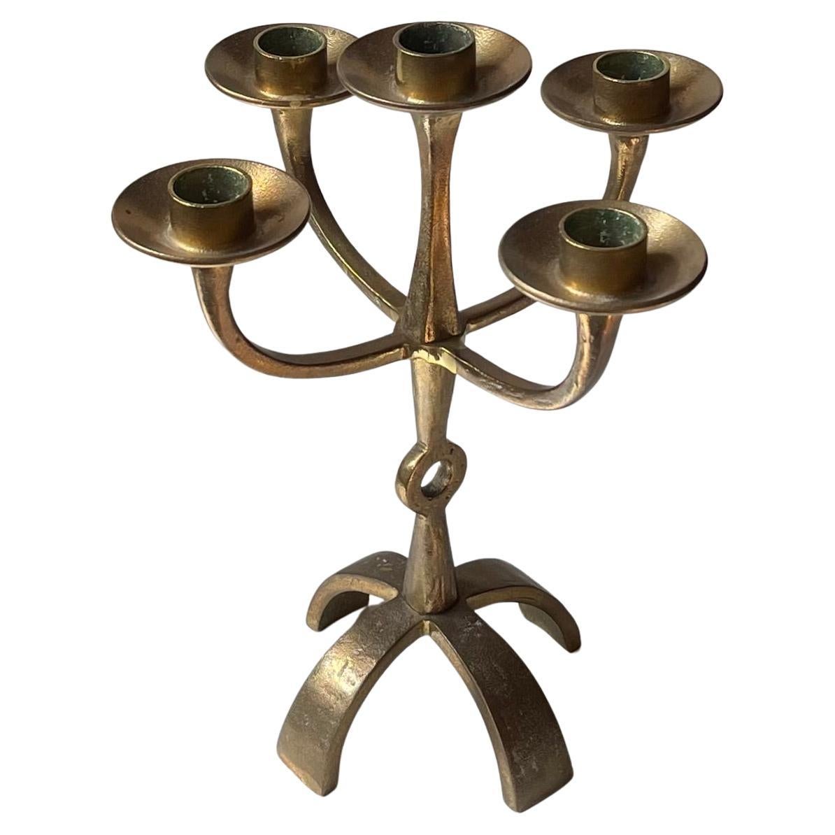 Sculptural Brutalist Bronze Candelabra from Ystad/Scandia, 1970s For Sale 6