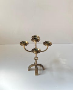 Sculptural Brutalist Bronze Candelabra from Ystad/Scandia, 1970s