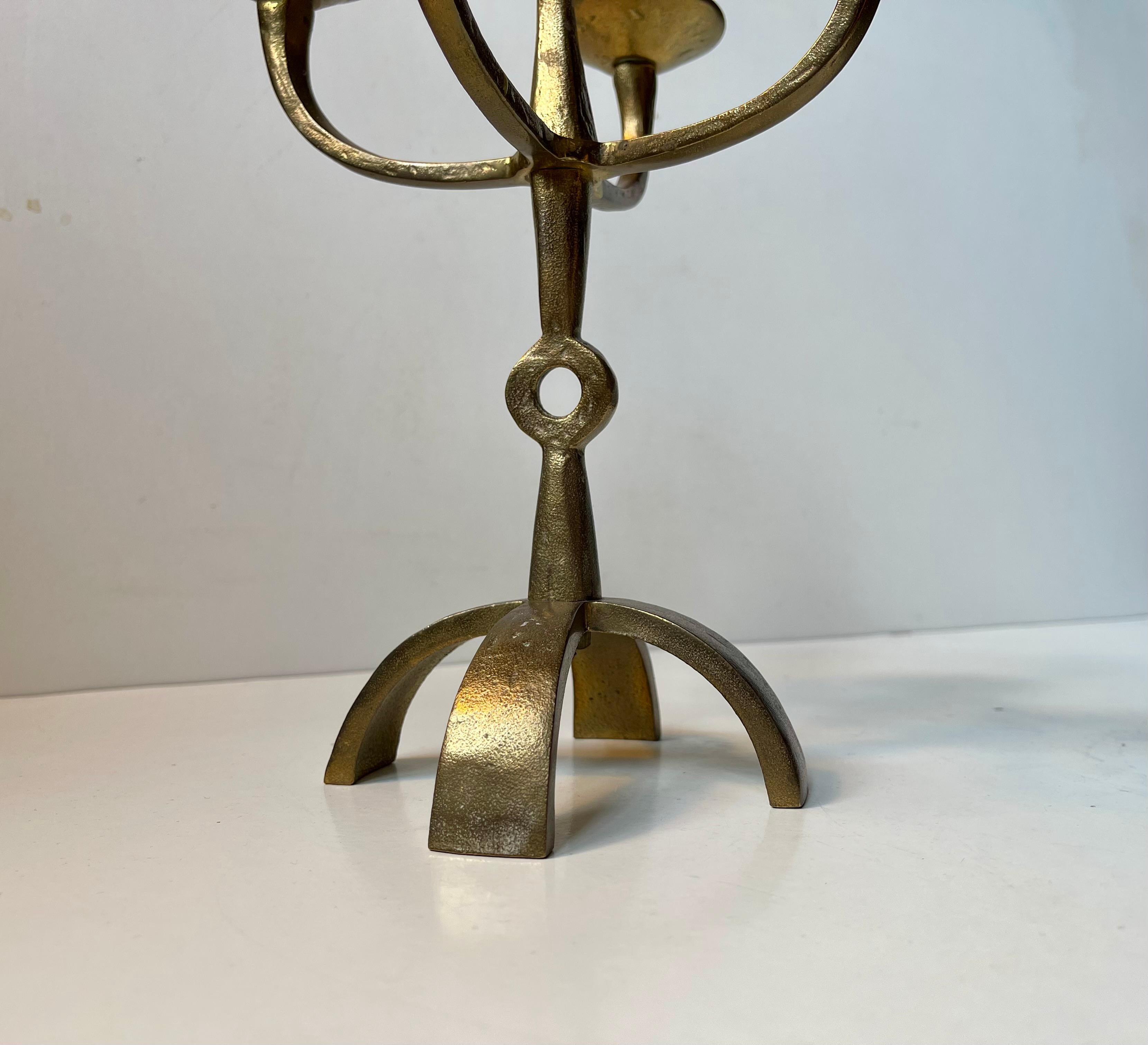 Sculptural Brutalist Bronze Candelabra from Ystad/Scandia, 1970s For Sale 2