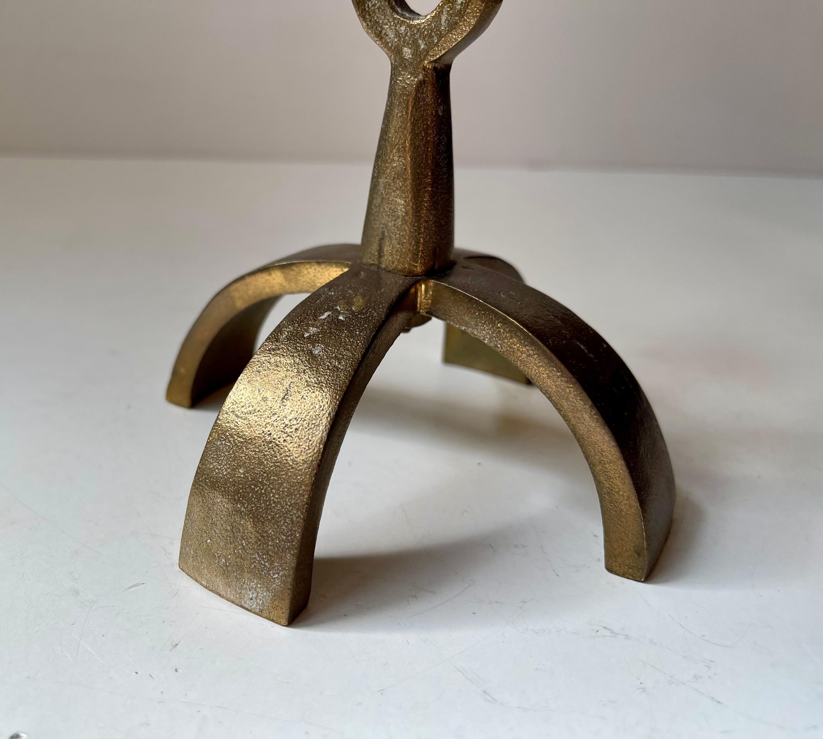 Sculptural Brutalist Bronze Candelabra from Ystad/Scandia, 1970s For Sale 4