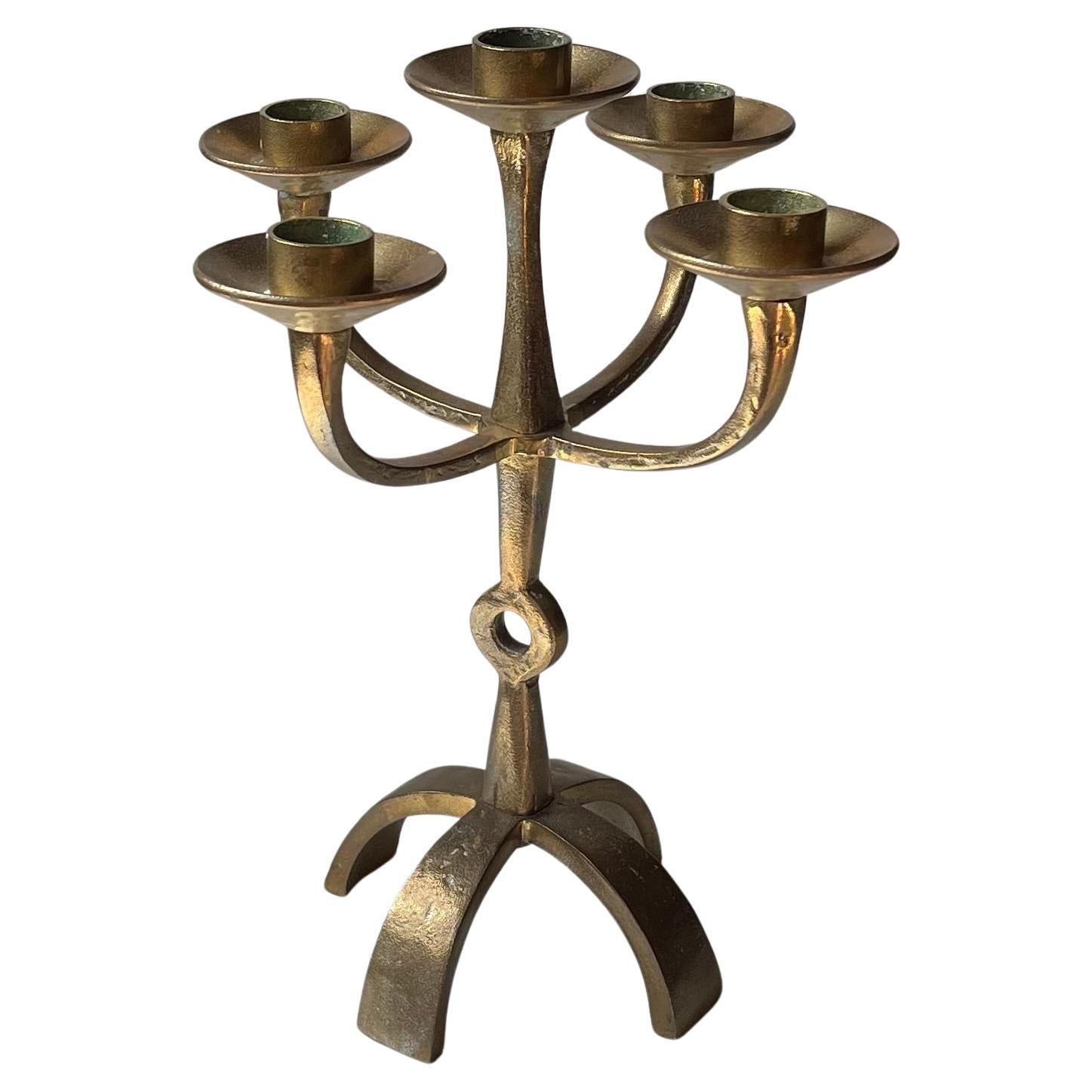 Sculptural Brutalist Bronze Candelabra from Ystad/Scandia, 1970s For Sale