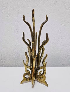 Sculptural Brutalist Bronze Candle Holder designed by Heinz Goll, Austria 1960s
