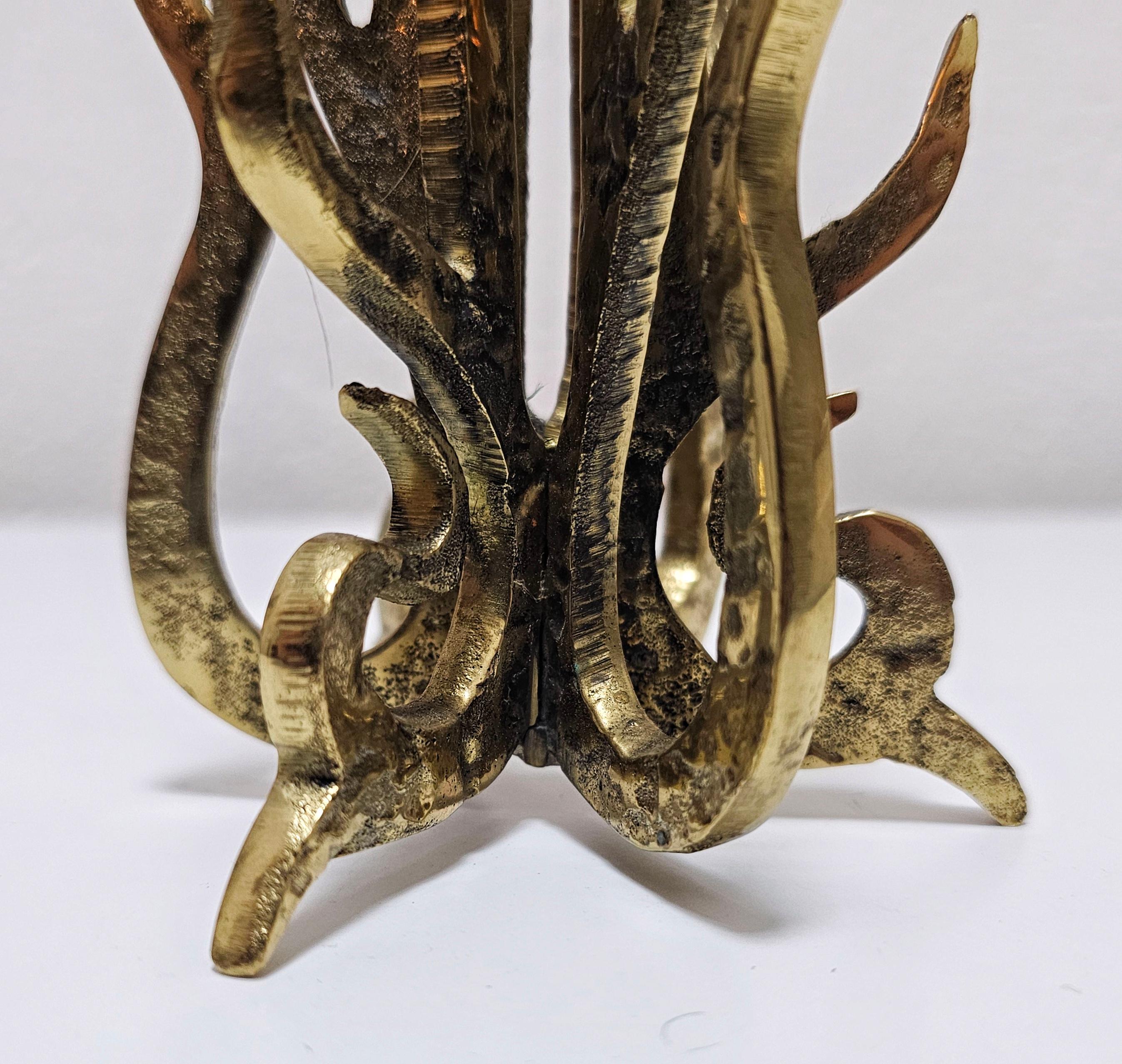 Sculptural Brutalist Bronze Candle Holder designed by Heinz Goll, Austria 1960s In Good Condition For Sale In Beograd, RS