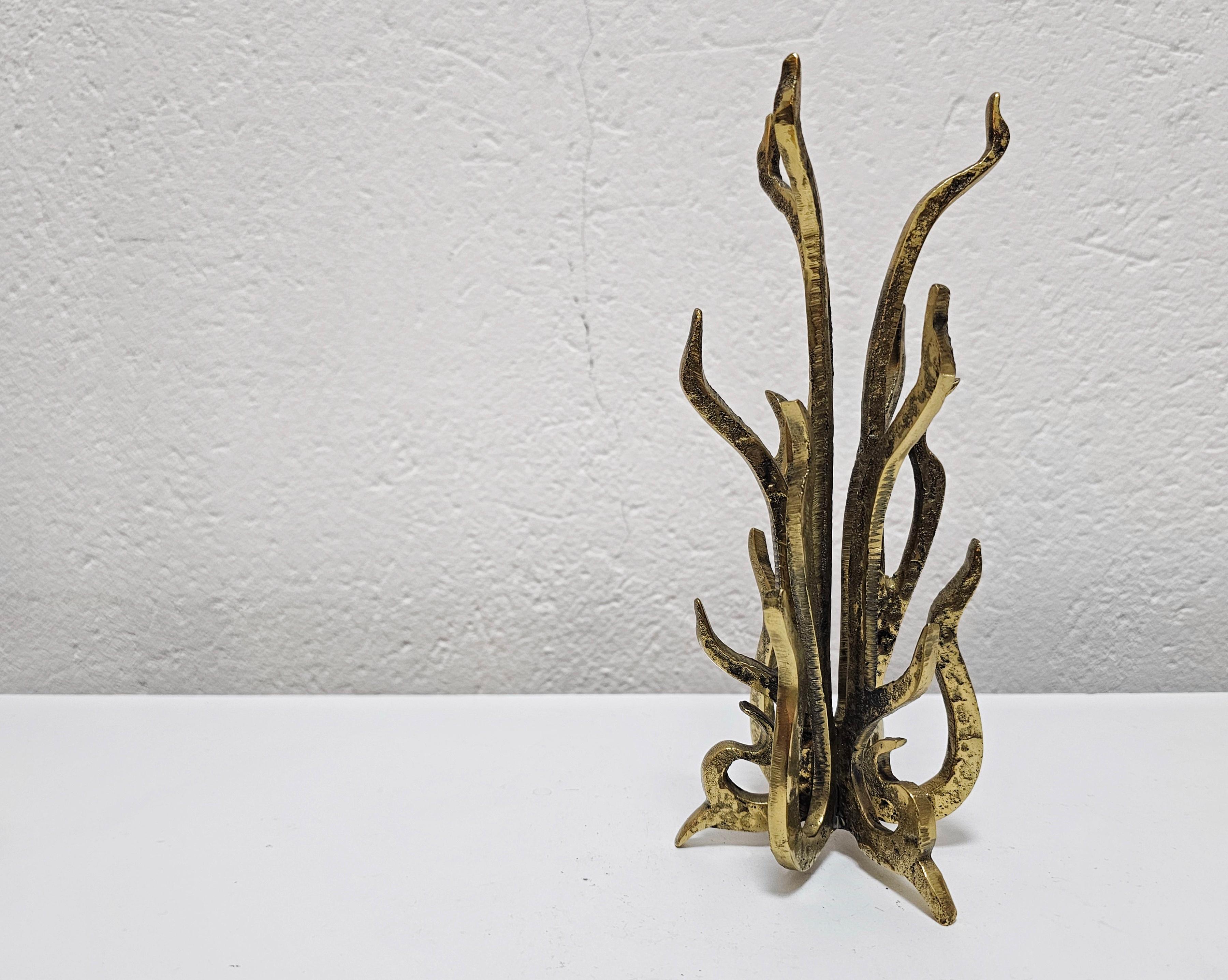 Mid-20th Century Sculptural Brutalist Bronze Candle Holder designed by Heinz Goll, Austria 1960s For Sale