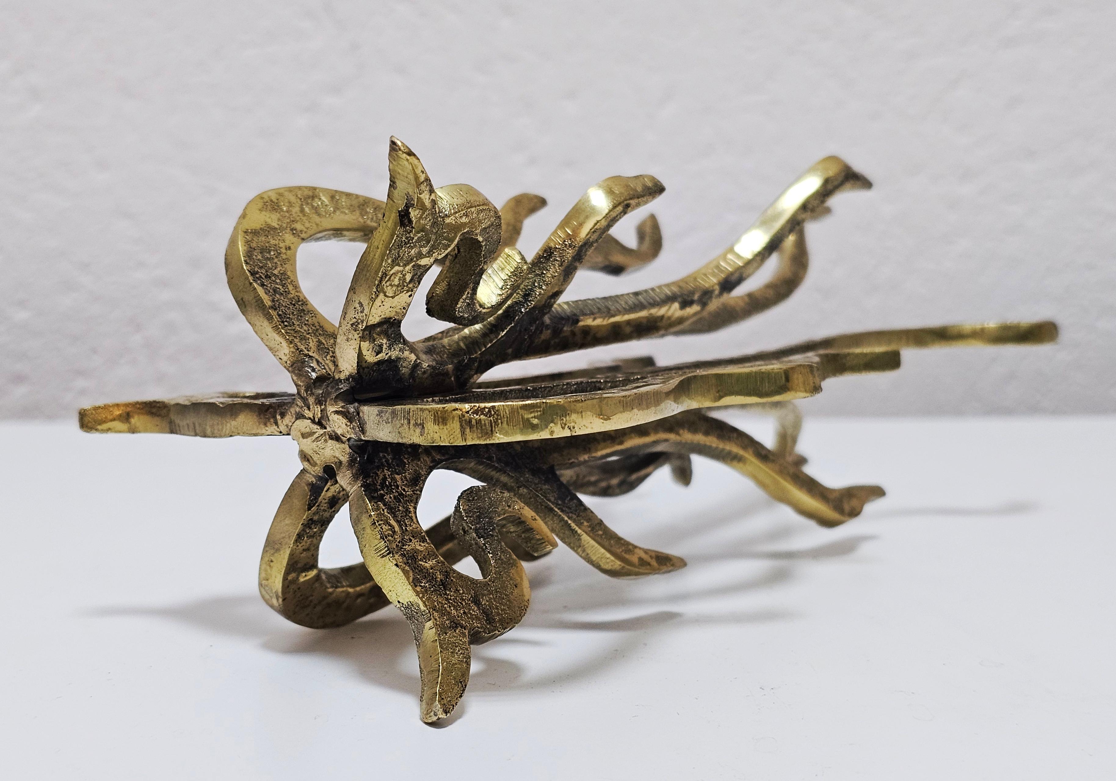 Sculptural Brutalist Bronze Candle Holder designed by Heinz Goll, Austria 1960s For Sale 1