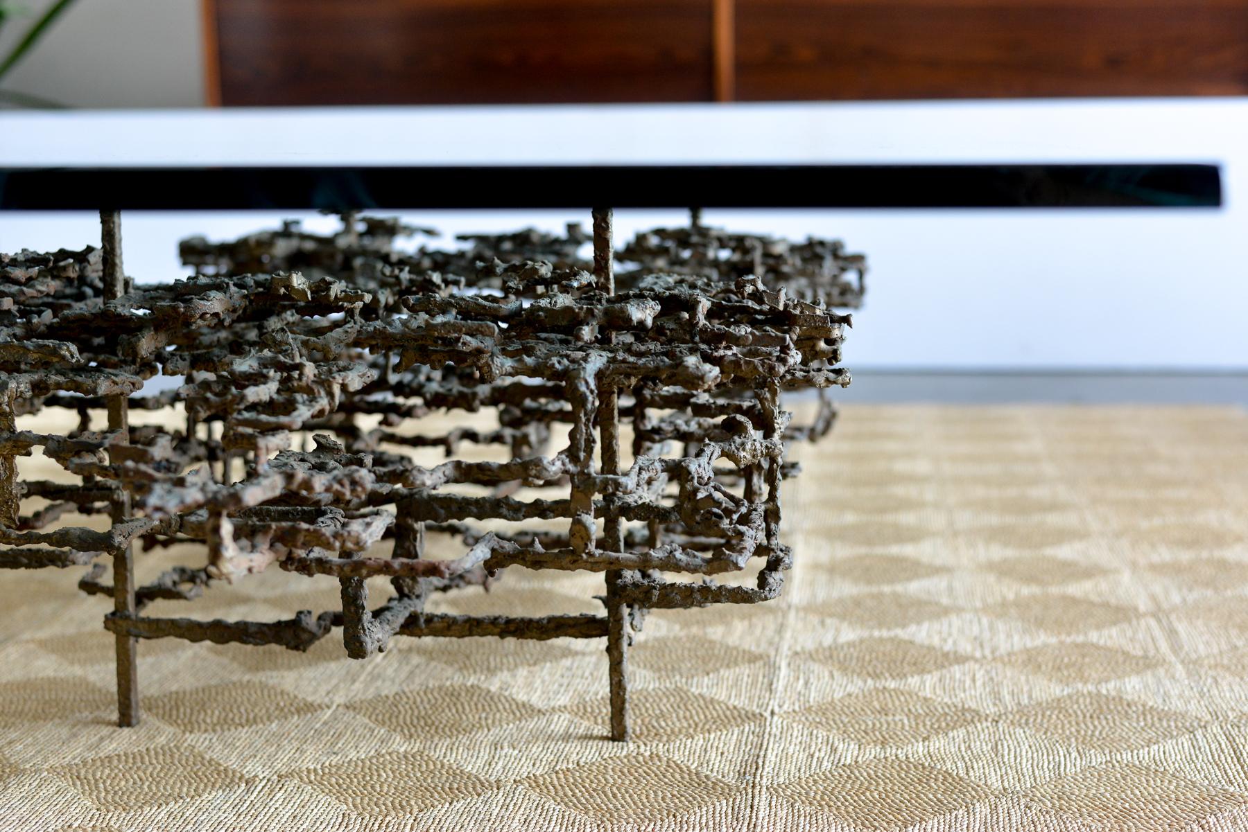 Sculptural Brutalist Bronze Coffee Table by Daniel Gluck, ca. 1965 1