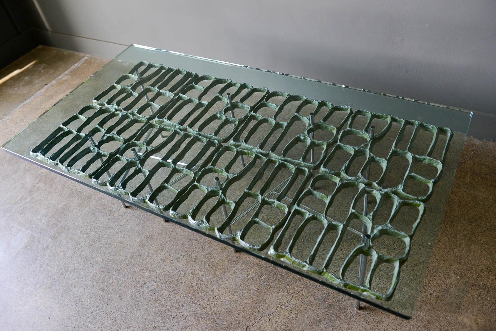 Sculptural Brutalist Coffee Table by Artist Donald Drumm, circa 1970 In Good Condition In Costa Mesa, CA