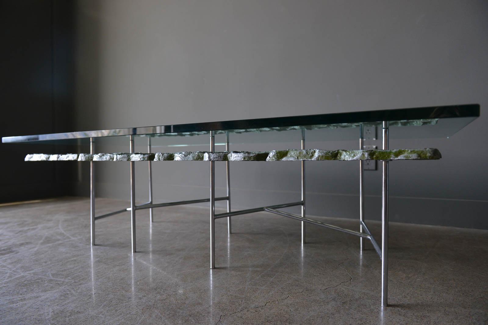 Aluminum Sculptural Brutalist Coffee Table by Artist Donald Drumm, circa 1970