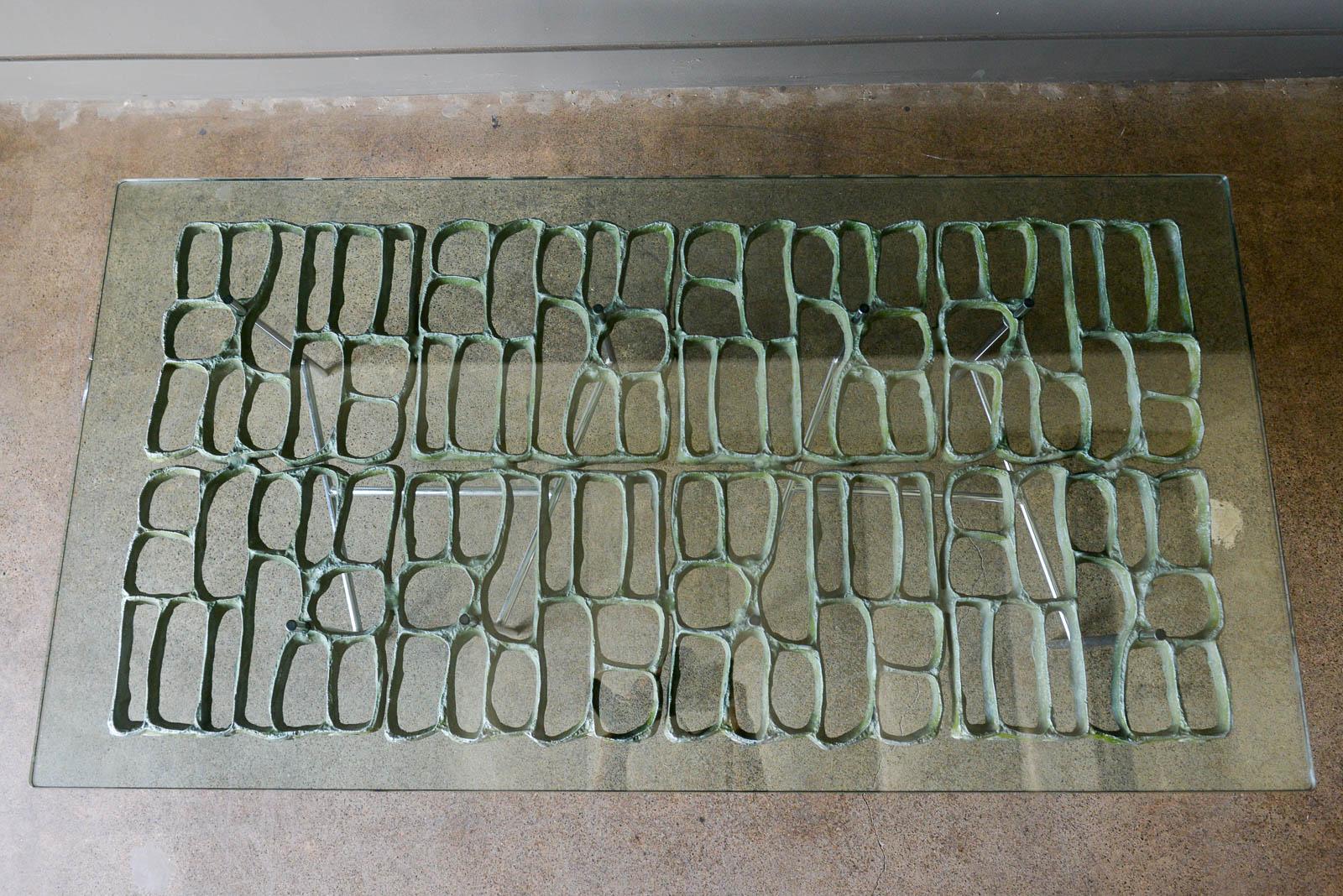 Sculptural Brutalist Coffee Table by Artist Donald Drumm, circa 1970 1
