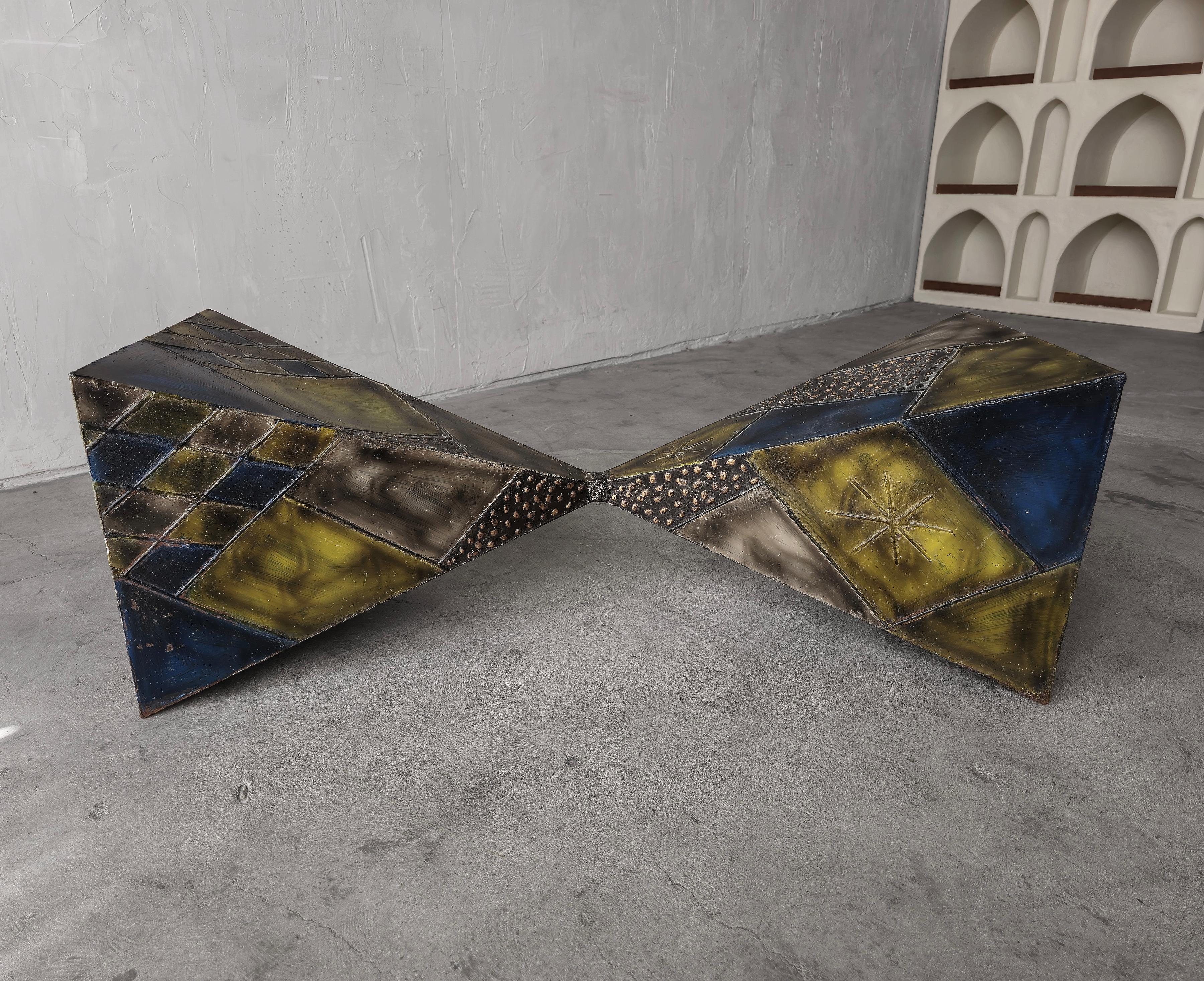 20th Century Sculptural Brutalist Coffee Table by Paul Evans For Sale
