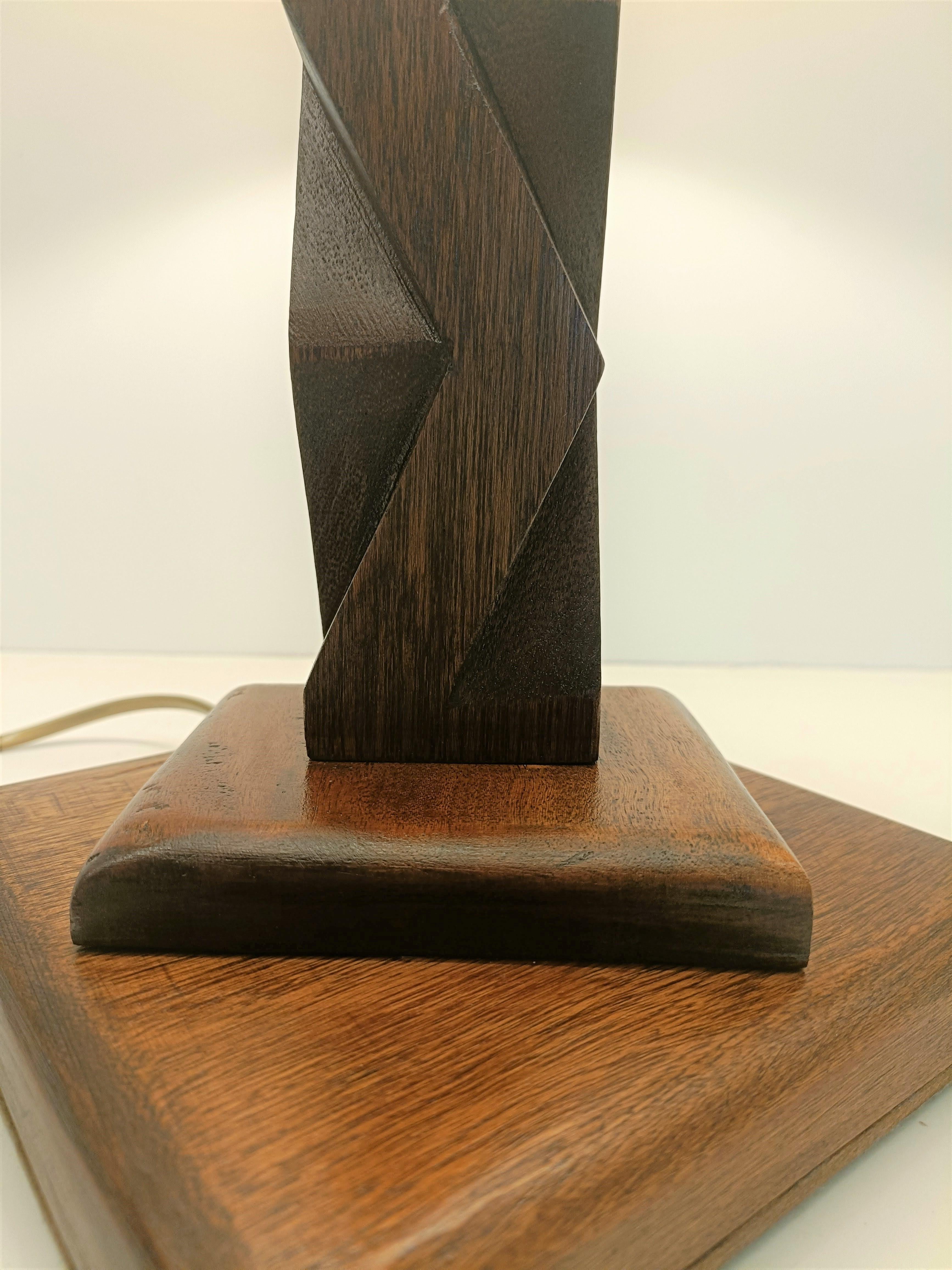 Sculptural Brutalist French Wood Lamp circa 1950 like Constantin Brancusi For Sale 6