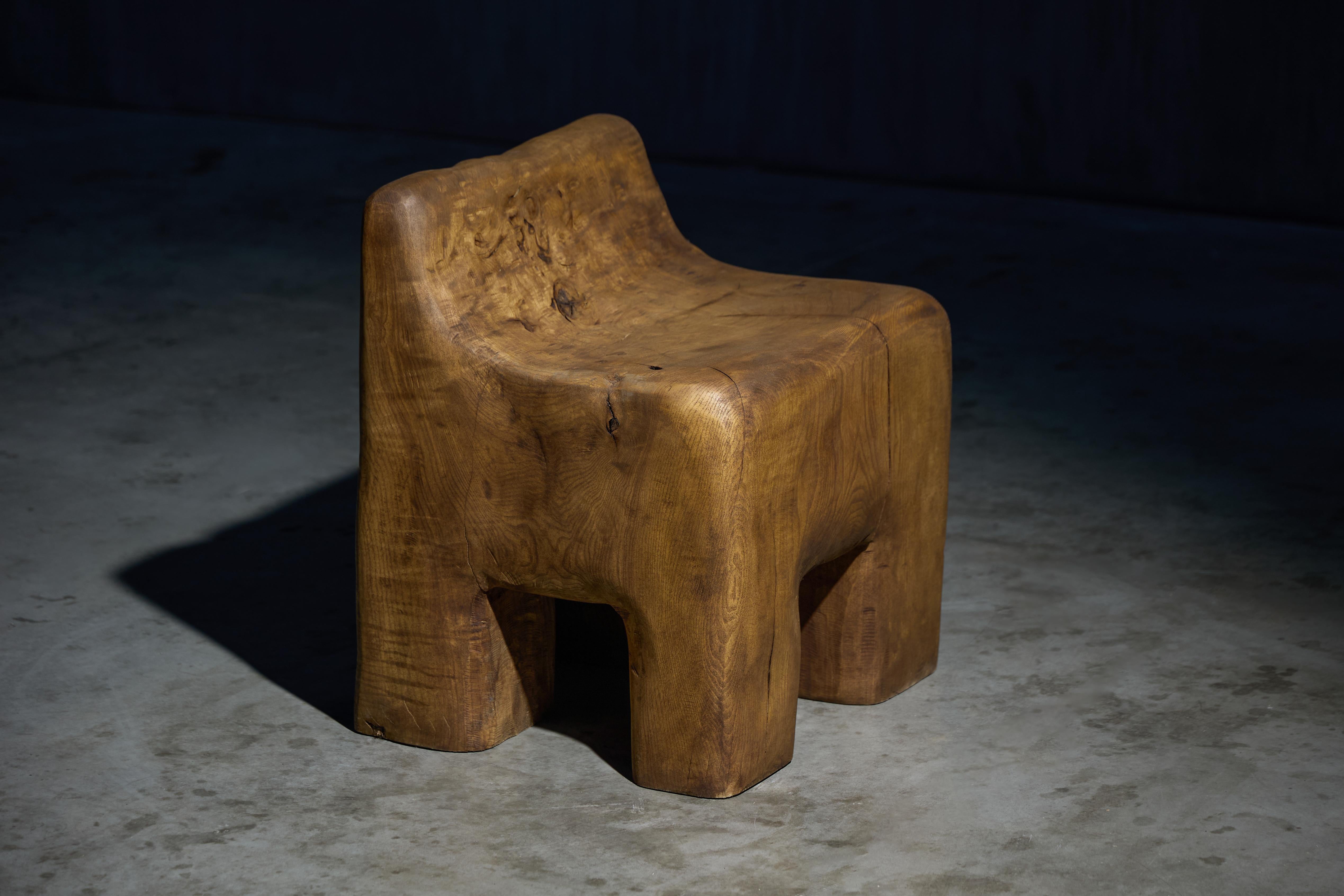Sculptural Brutalist Hand-Carved Chair, France, 2024 For Sale 5