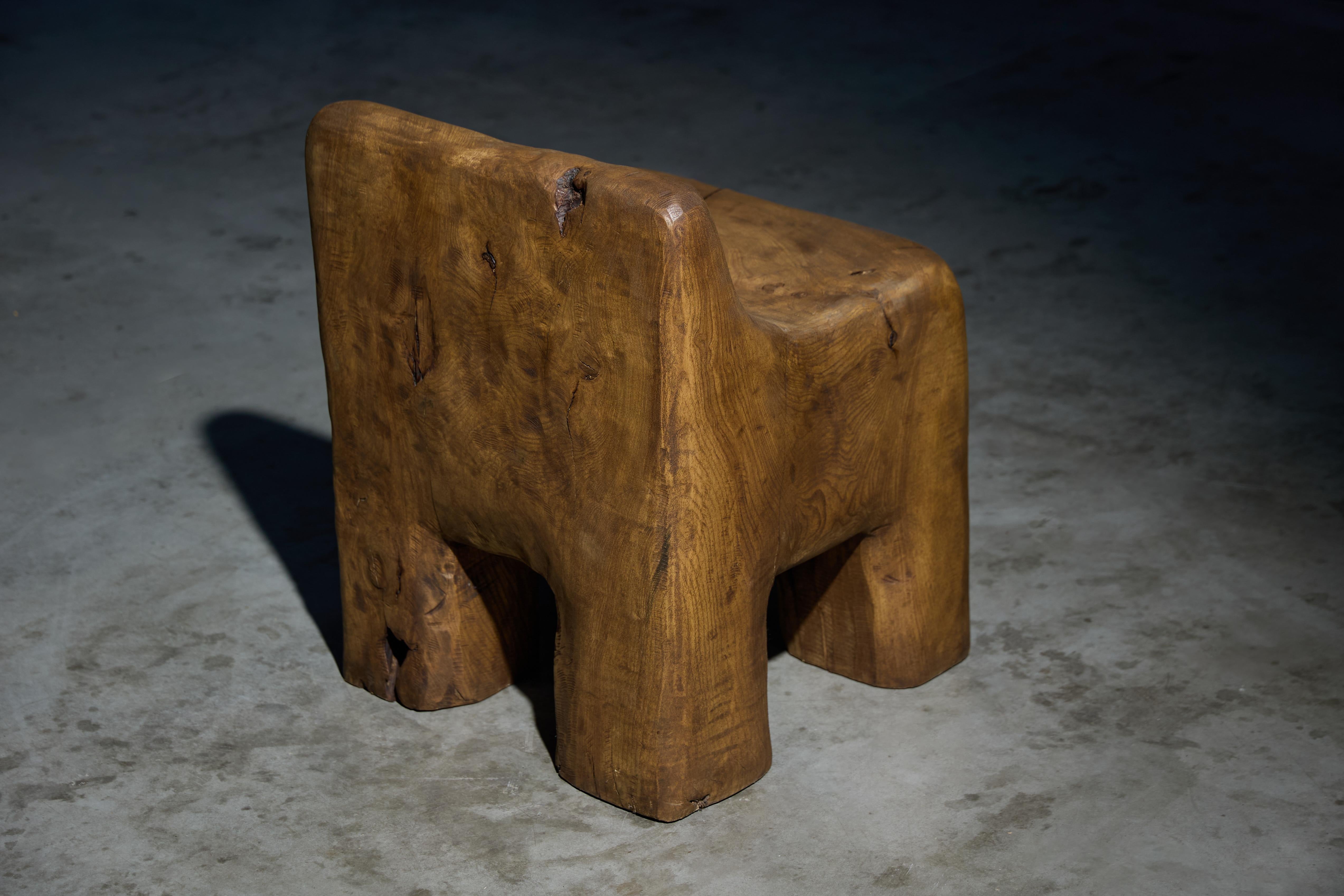 Sculptural Brutalist Hand-Carved Chair, France, 2024 For Sale 7