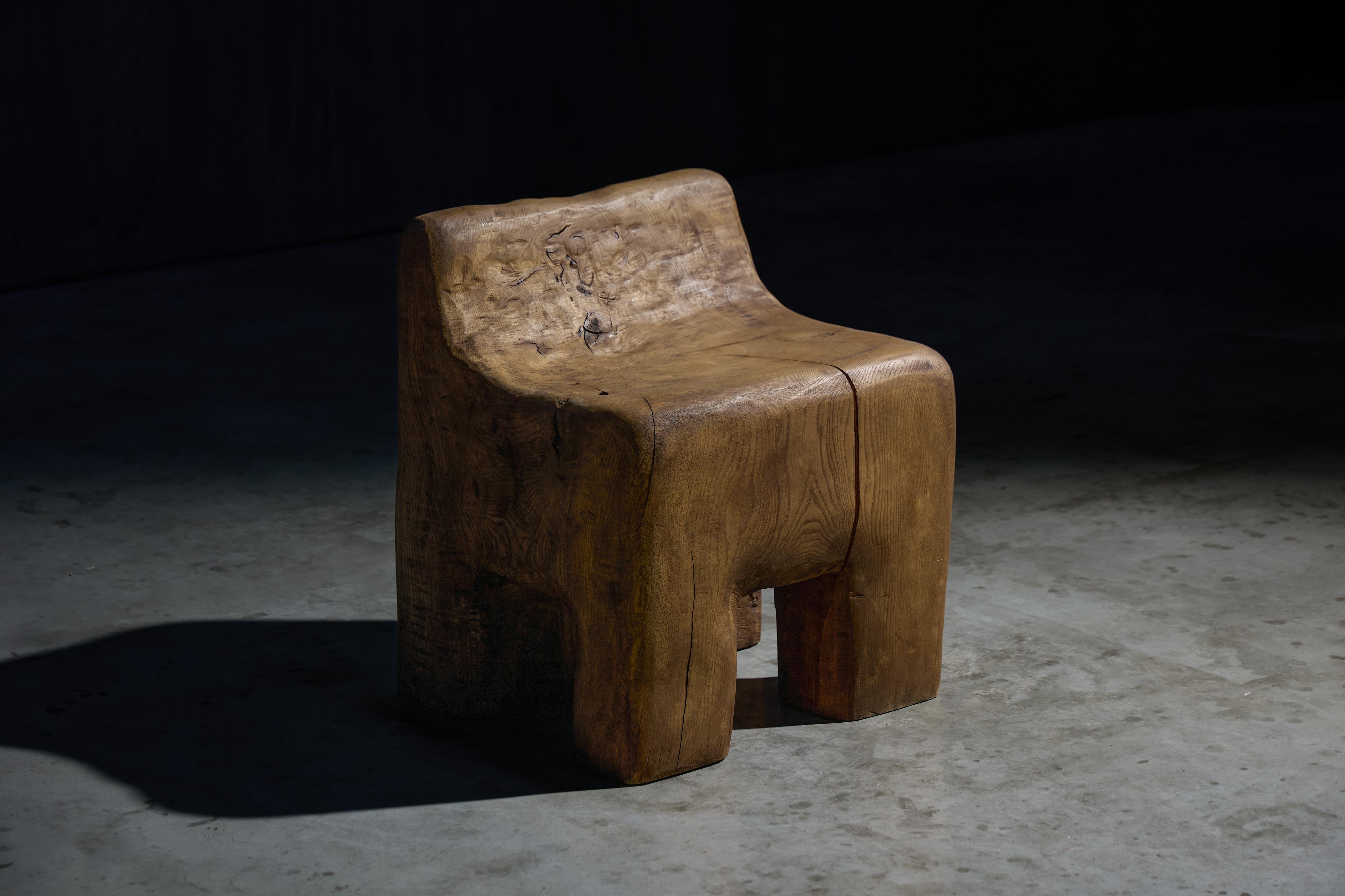 Sculptural Brutalist Hand-Carved Chair, France, 2024 For Sale 9
