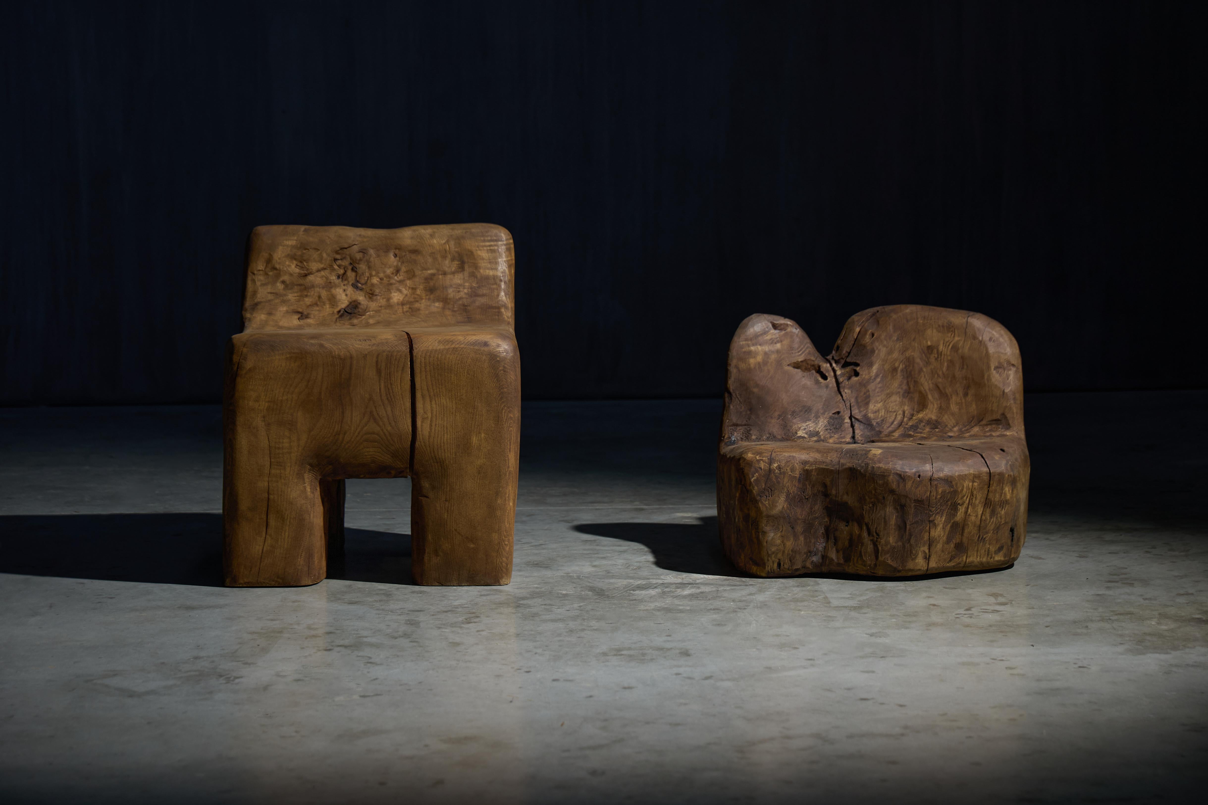 Sculptural Brutalist Hand-Carved Chair, France, 2024 For Sale 11