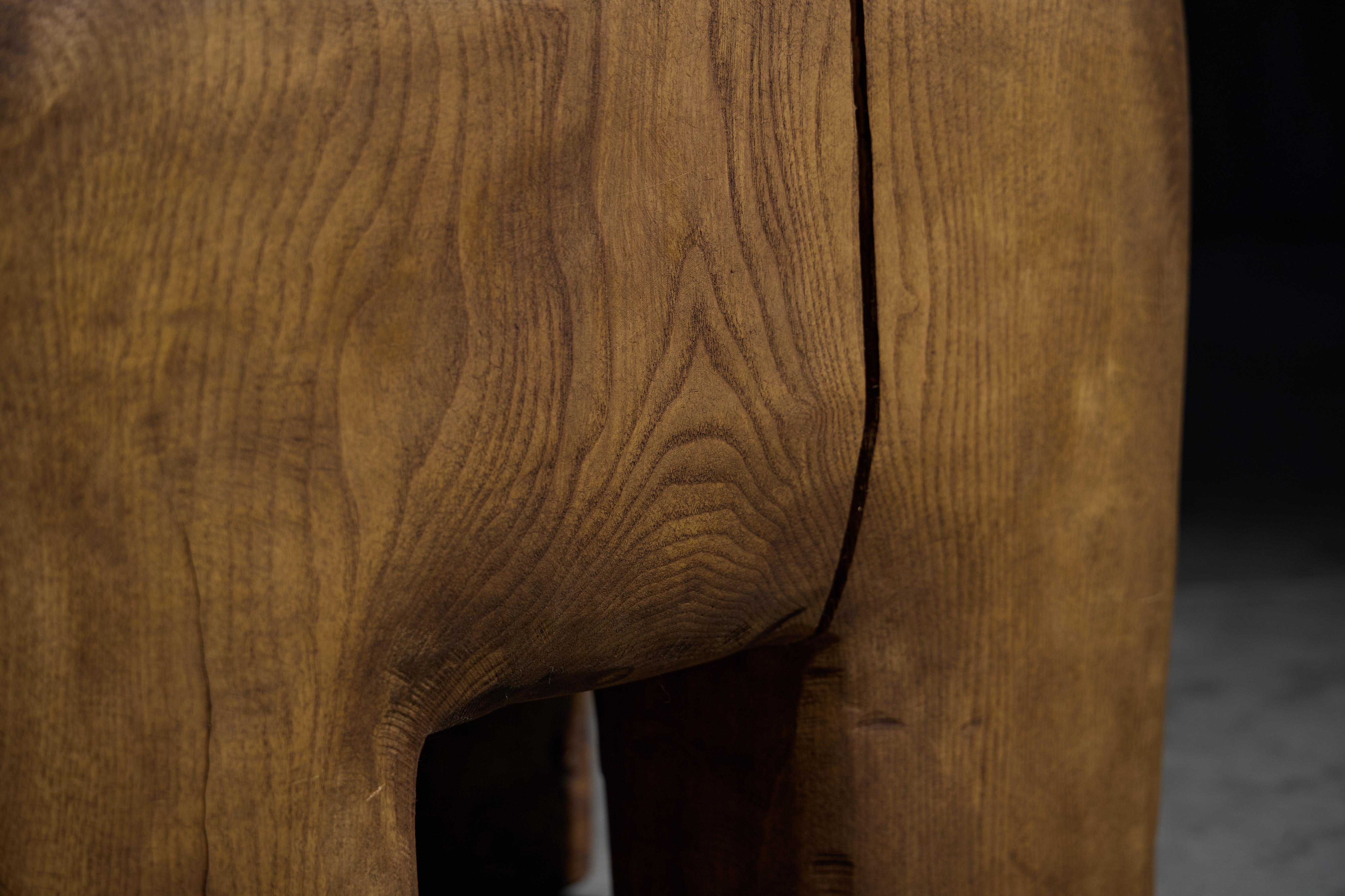 French Sculptural Brutalist Hand-Carved Chair, France, 2024 For Sale