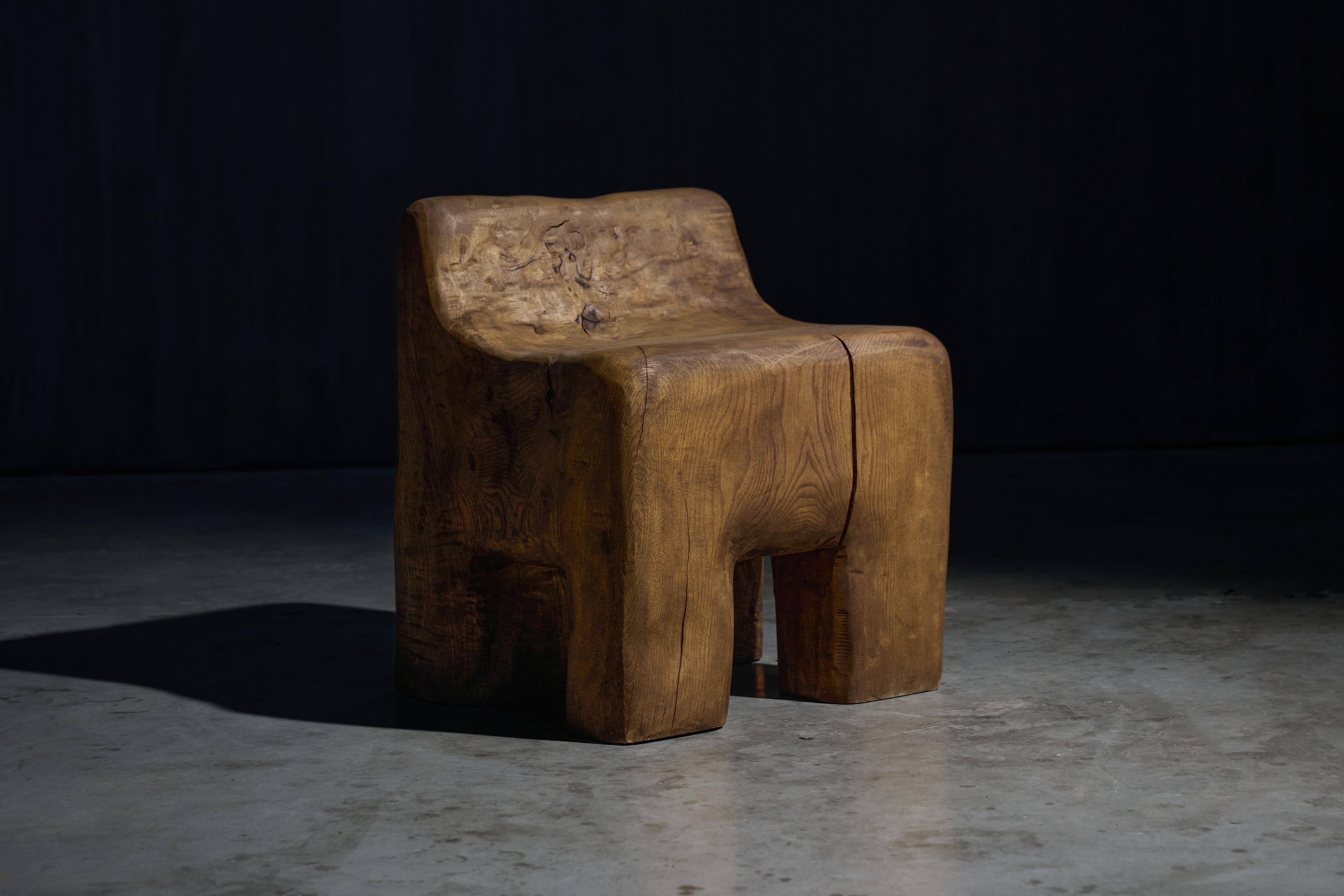 Sculptural Brutalist Hand-Carved Chair, France, 2024 For Sale 3