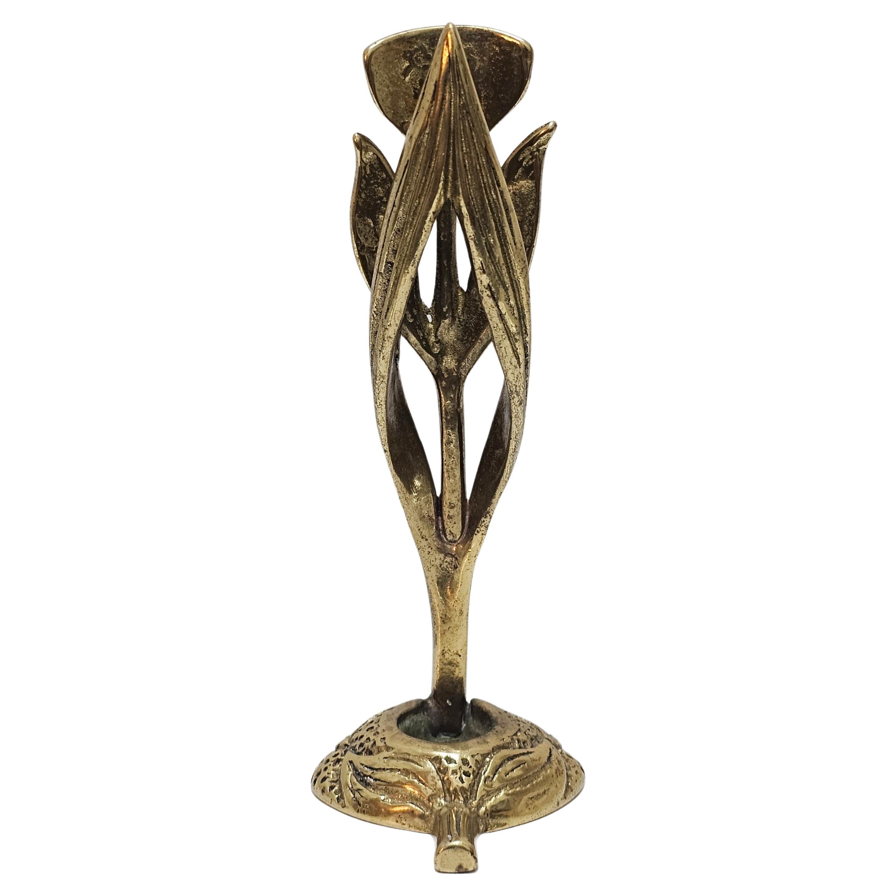 Sculptural Brutalist Iris-shaped Candle Holder by Heinz Goll, Austria 1960s For Sale