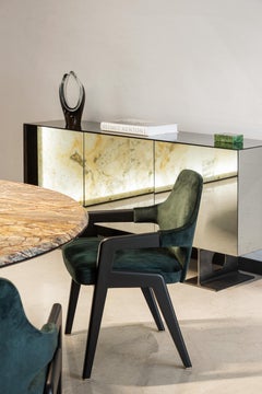 Armadio a specchio scultoreo brutalista, Spinzi Milano, Industrial Design da collezione