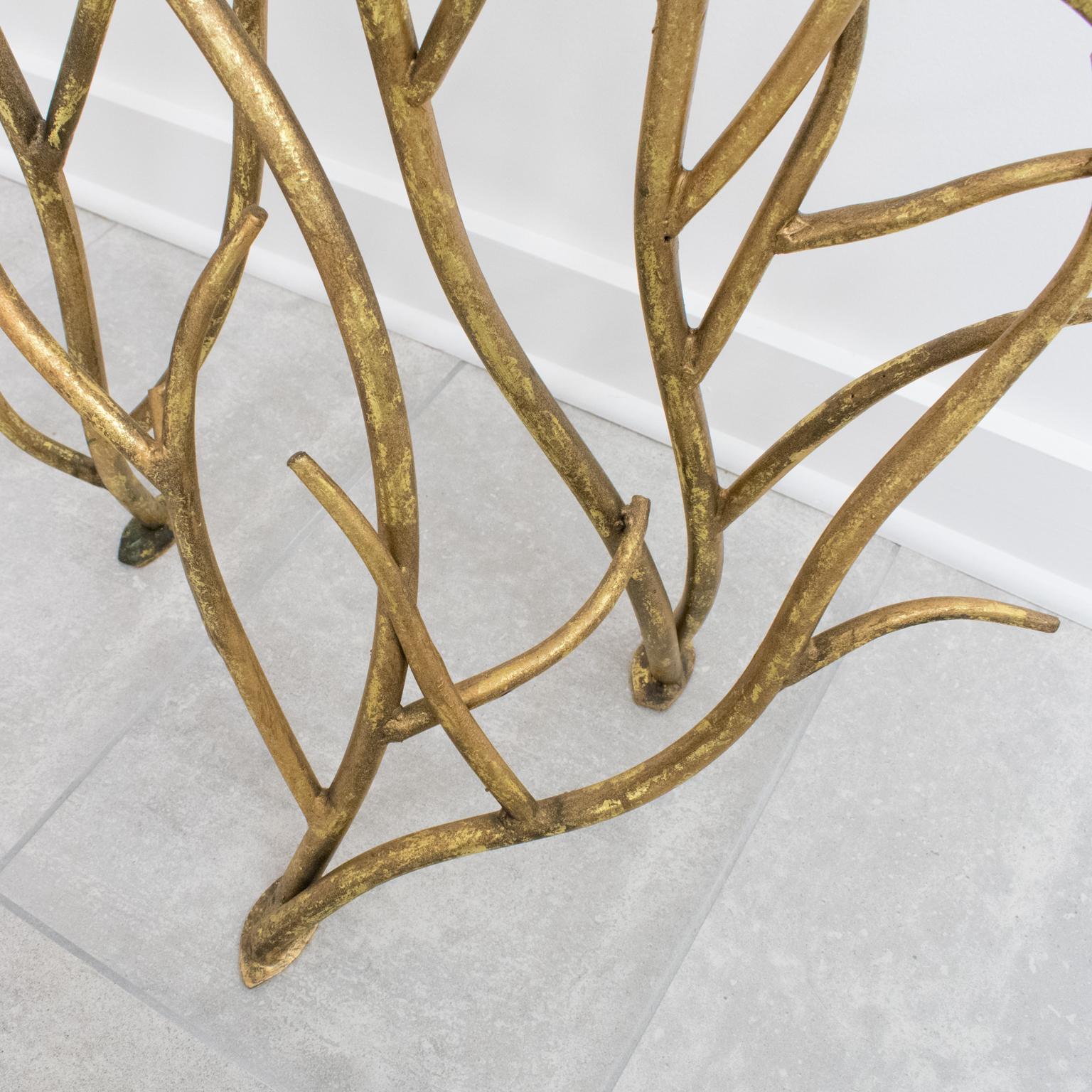 Brutalist Organic Gilt Metal Fireplace Screen 5