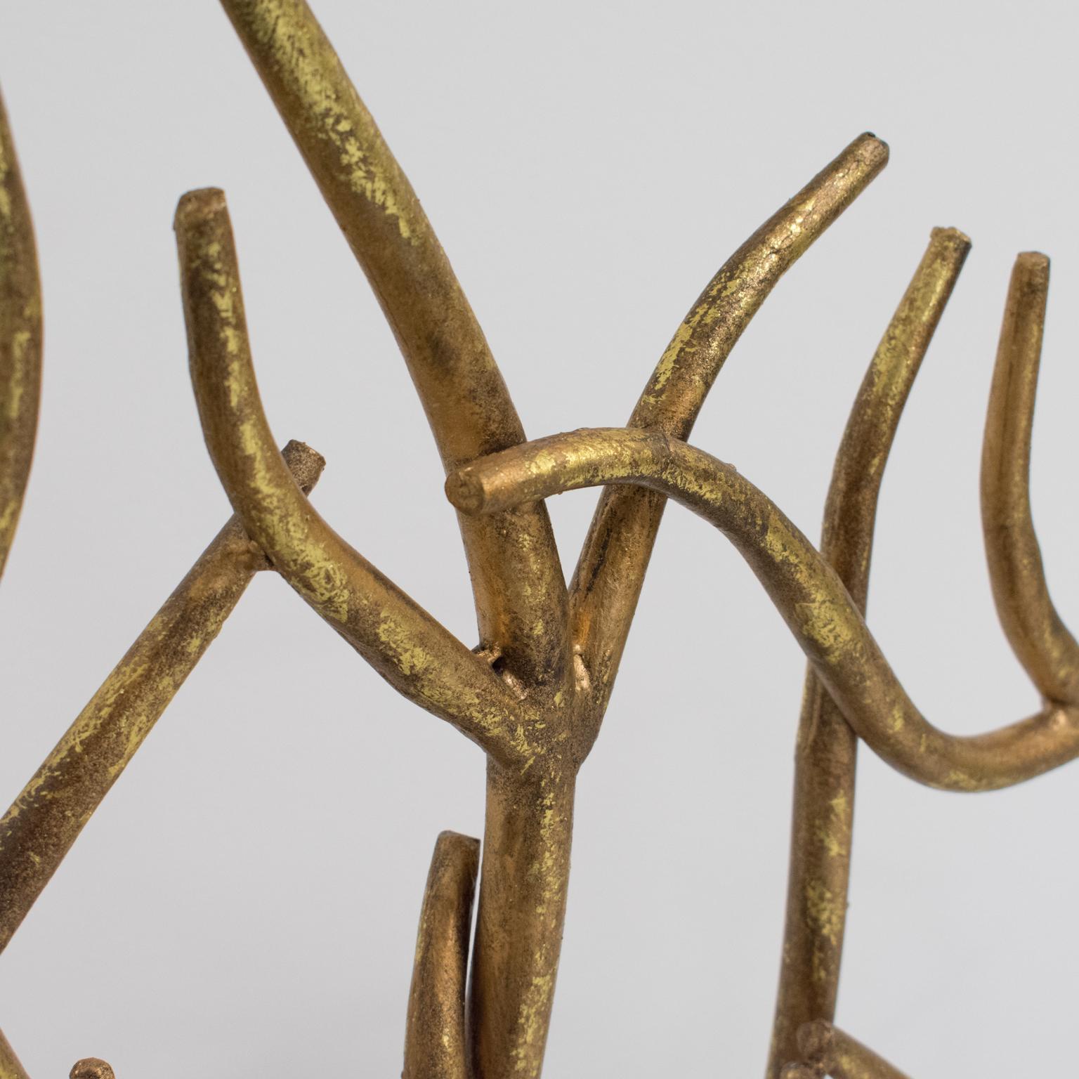 Brutalist Organic Gilt Metal Fireplace Screen 6