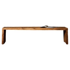 Banco escultural Brutalista de roble macizo de Sergio Vulpe