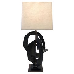 Skulpturale brutalistische Stahl-Tischlampe von Richard Barr für Laurel Lamp Co