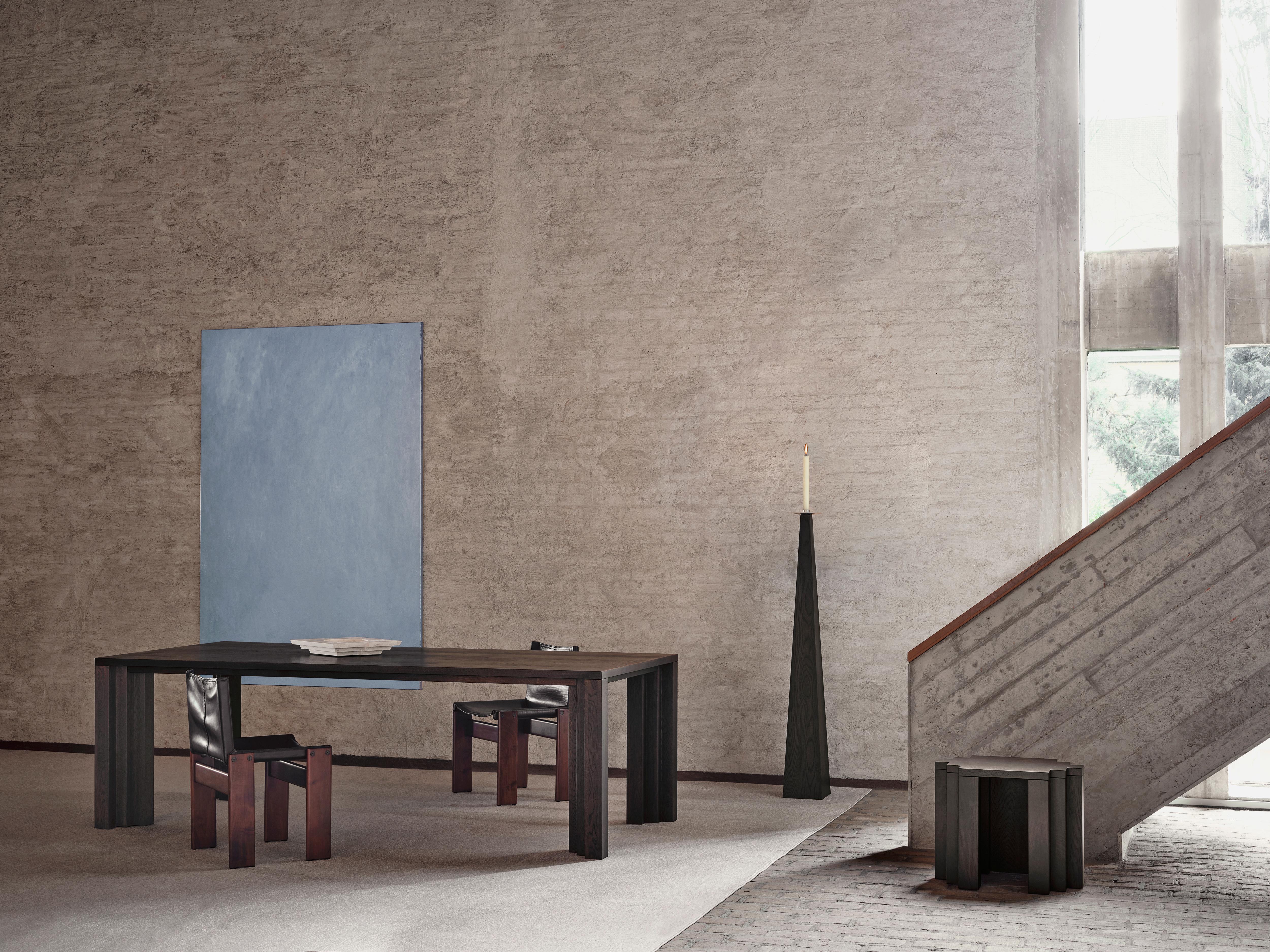 Sculptural & Brutalist Stool in Black European Oak - Cadence by Mokko For Sale 6