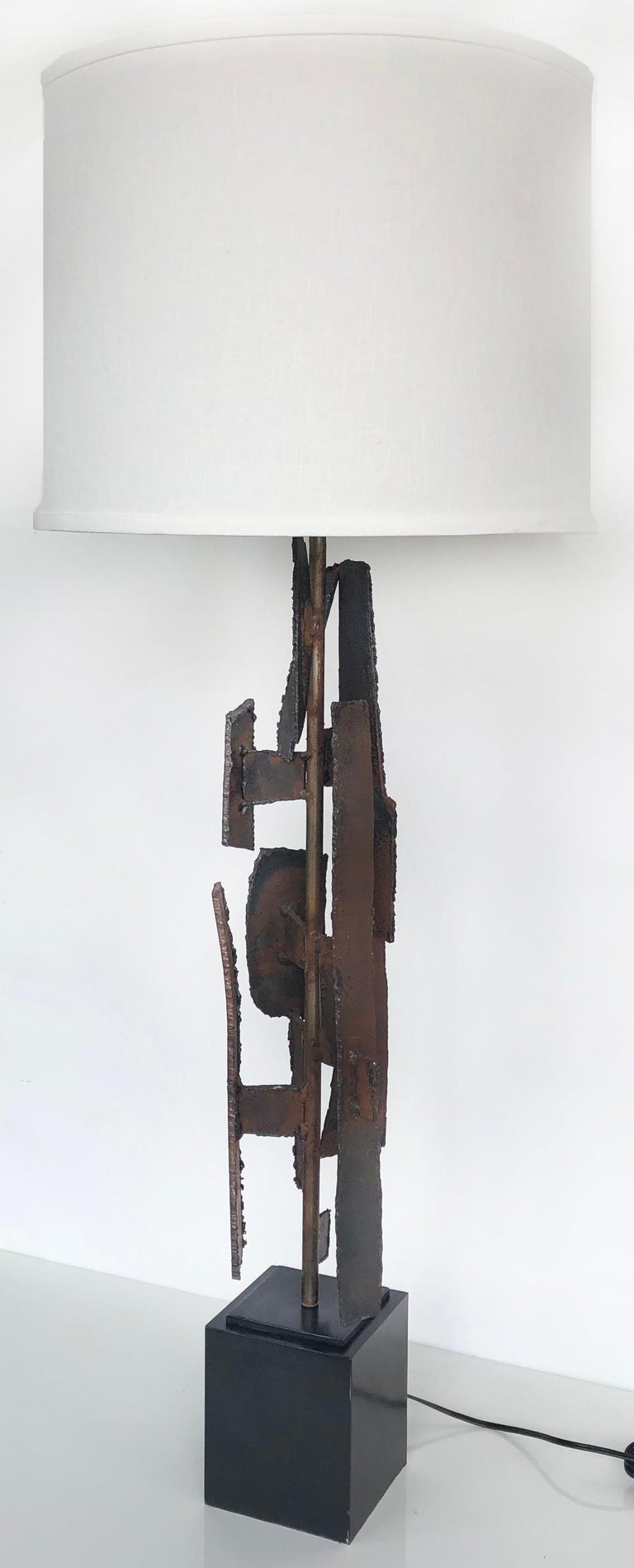 Sculptural, Brutalist Torch Cut Lamps by Richard Barr for Laurel Lamp Co. c1970 For Sale 3