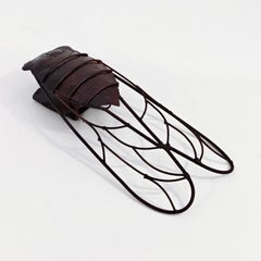 Curtis Jere style. Sculptural Brutalist wrought iron wall lamp, Italy, 1960s