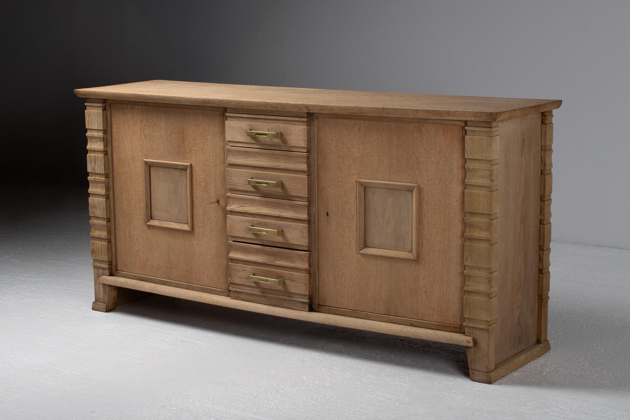 Sculptural Buffet in Oak, France For Sale 6