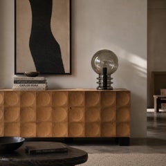 Sculptural "Bulb Moon" Glass Table Lamp by Glashütte Limburg, Germany 1960s