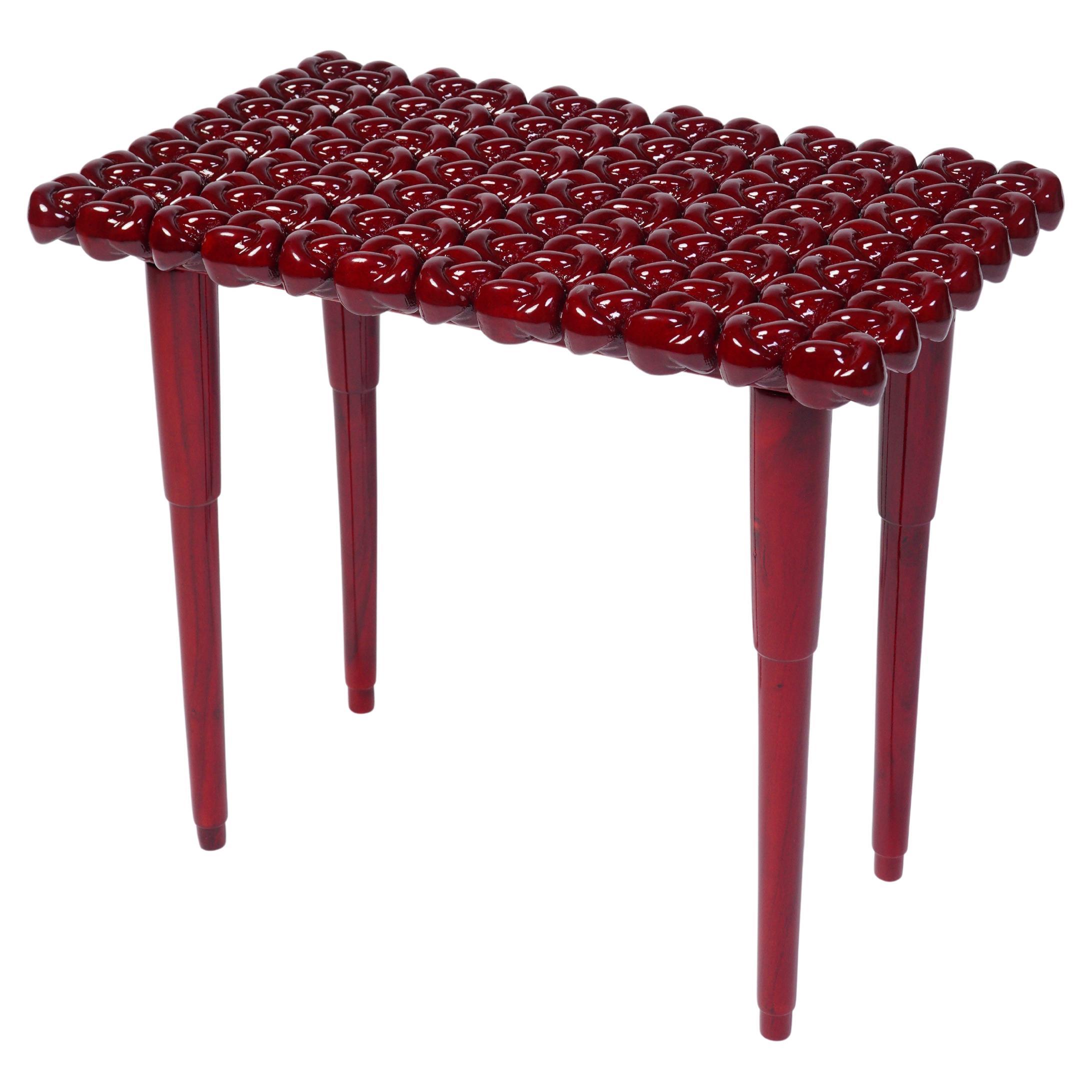 Sculptural Burgundy Knot Table - Hand Finished