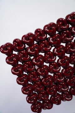 Sculptural Burgundy Knot Table - Hand Finished