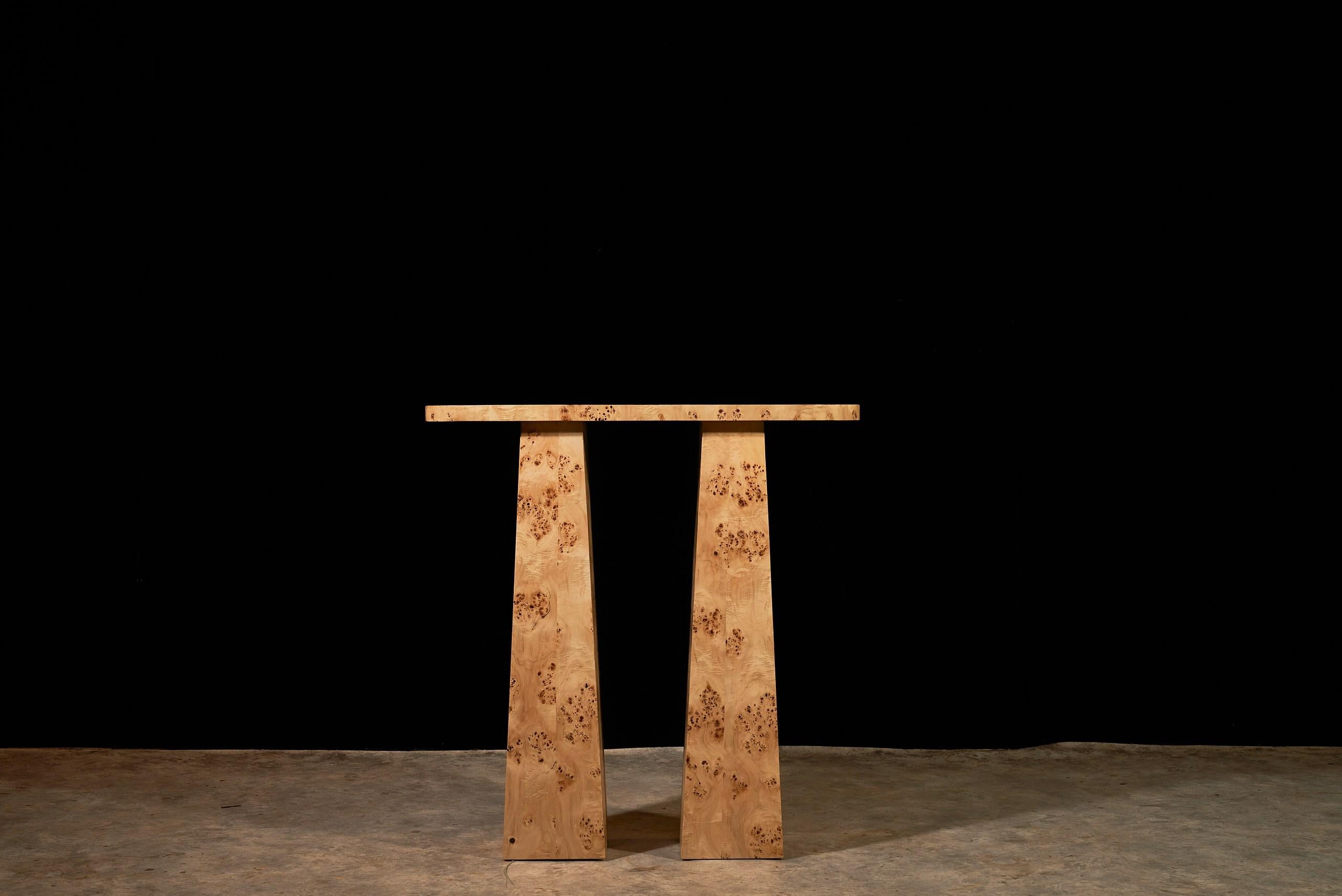 Sculptural Burl Veneer Console — Handcrafted Architectural Statement In New Condition For Sale In Burlăceni, Cahul District
