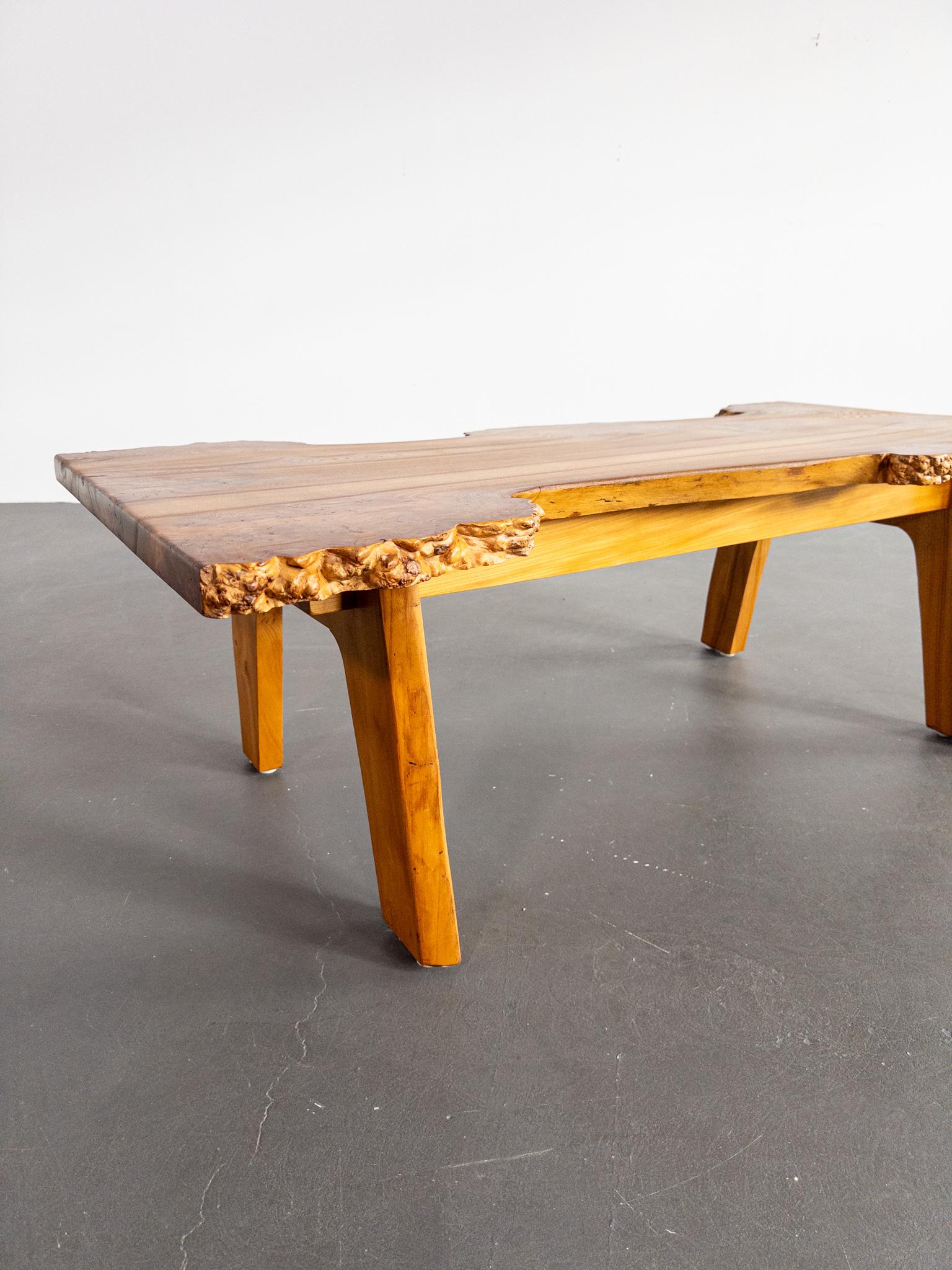 Mesa de centro escultórica de madera burl de Söwe Konst, Suecia, 1970 en venta 3