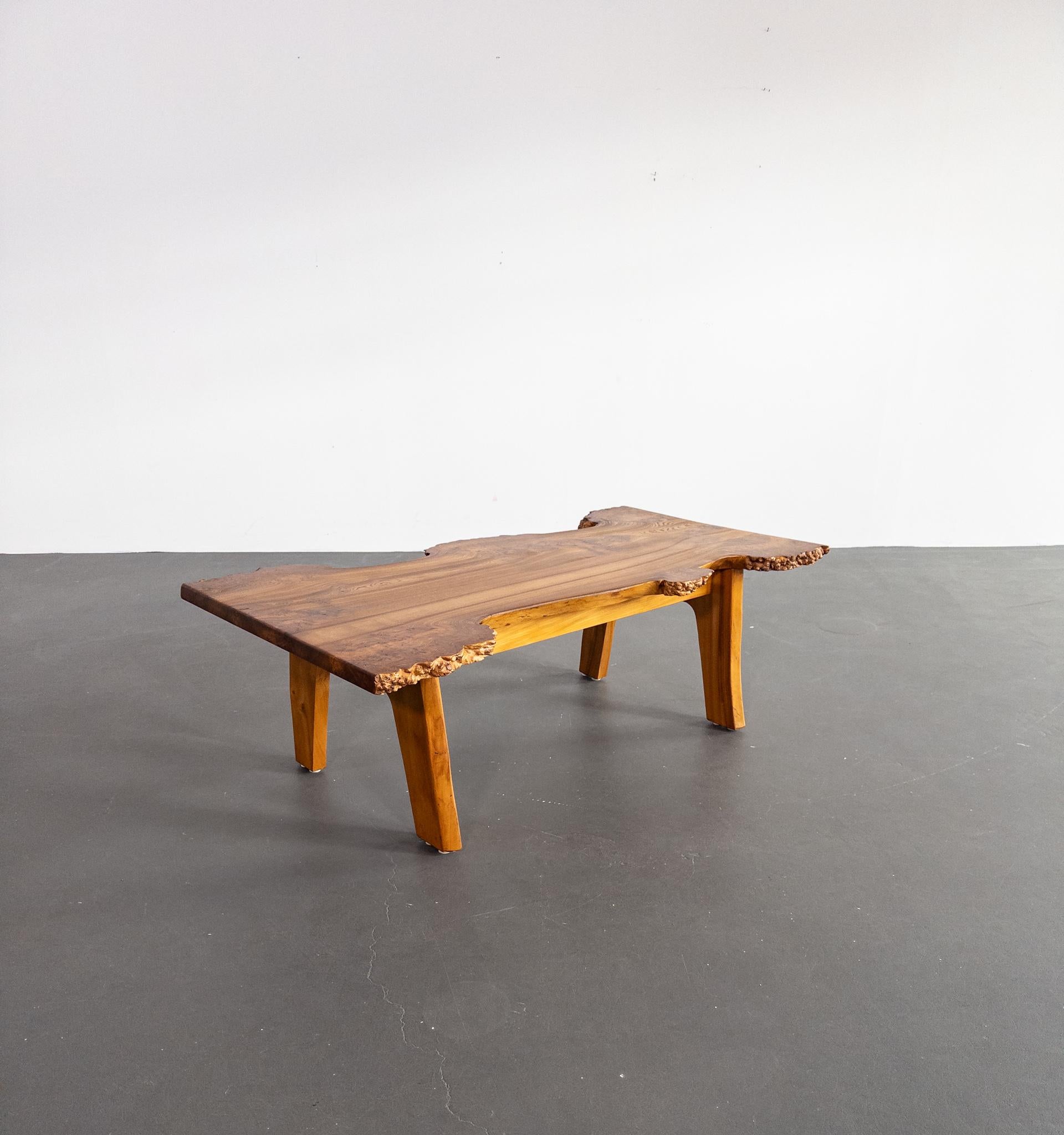 Mesa de centro escultórica de madera burl de Söwe Konst, Suecia, 1970 en venta 6