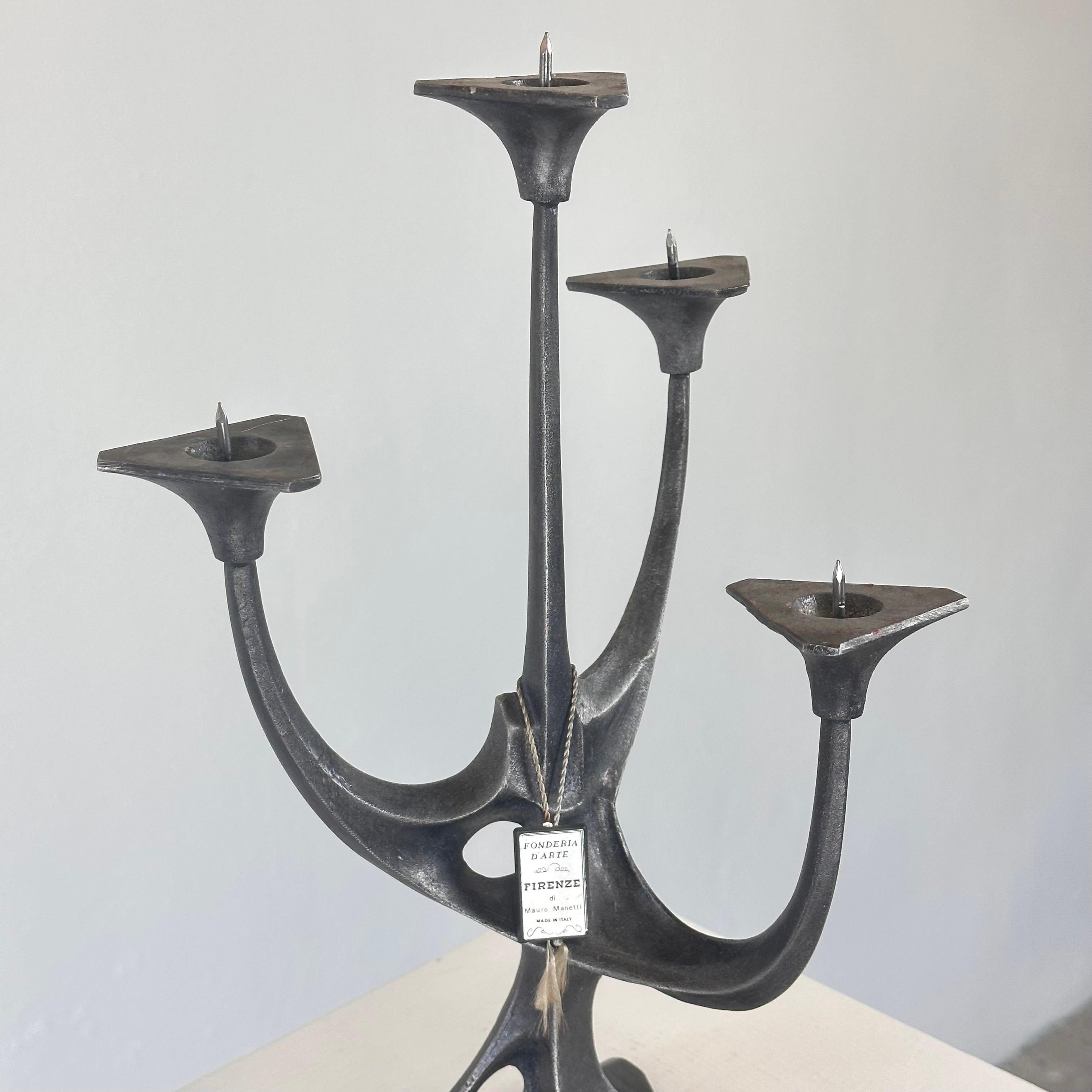Sculptural Candelabra by Mauro Manetti for Fonderia d'Arte Firenze, 1960s For Sale 2