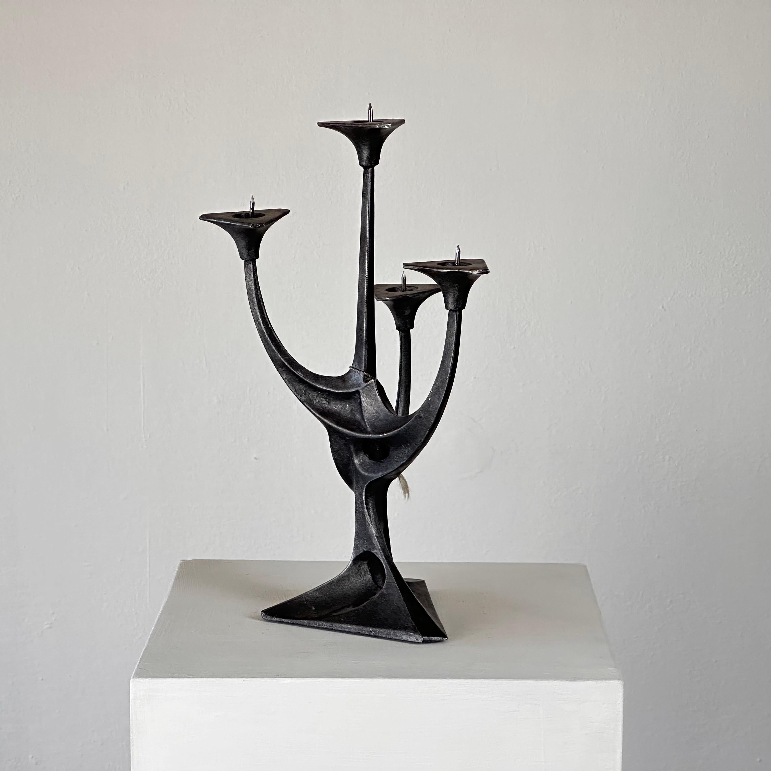 Hand-Crafted Sculptural Candelabra by Mauro Manetti for Fonderia d'Arte Firenze, 1960s For Sale