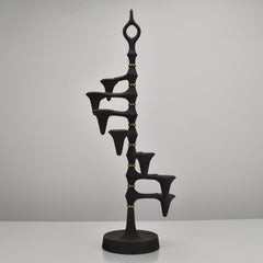 Sculptural Candelabra Candle Holder by Jens Quistgaard for Dansk JHQ Cast Iron
