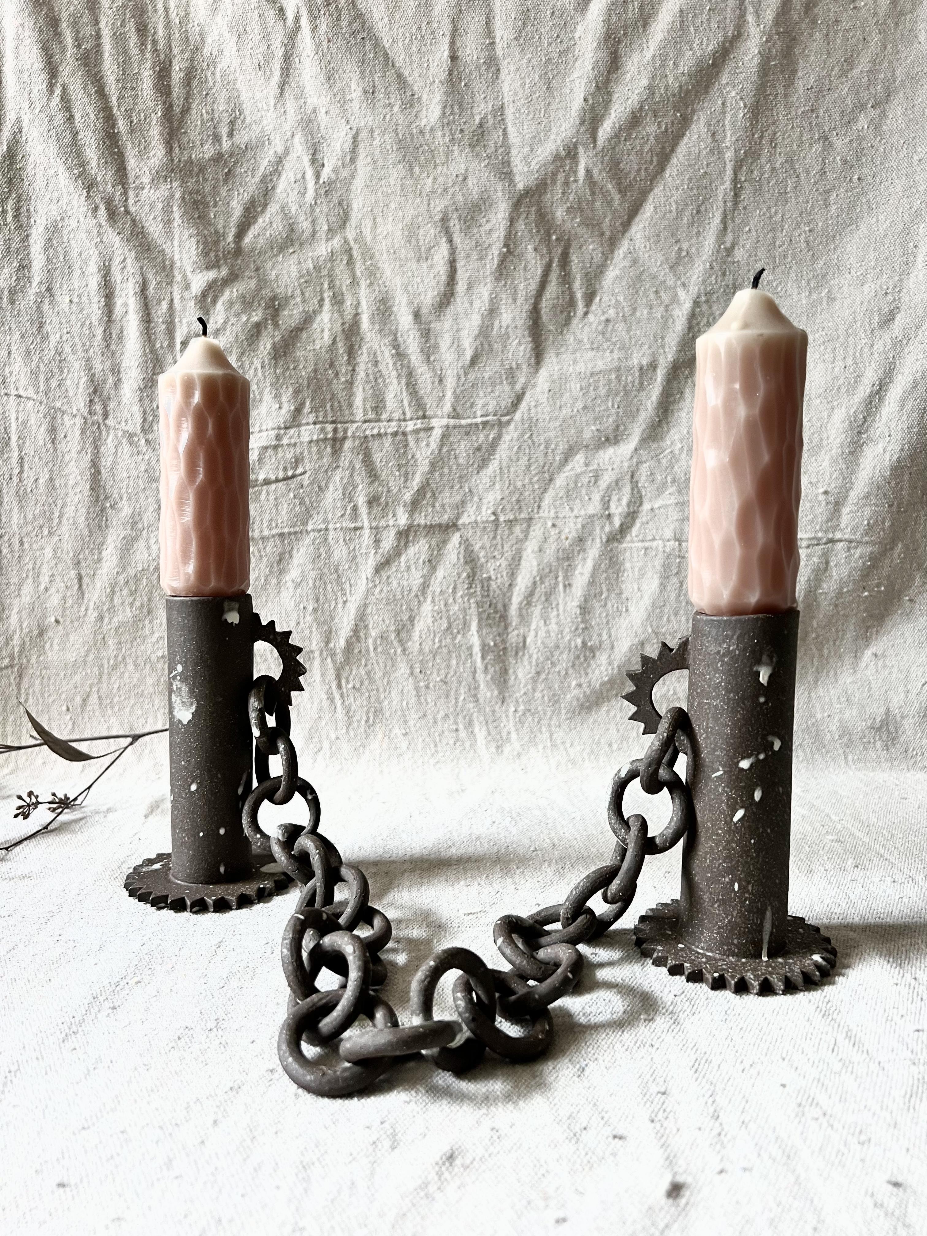 Contemporary Sculptural candle stick holders For Sale
