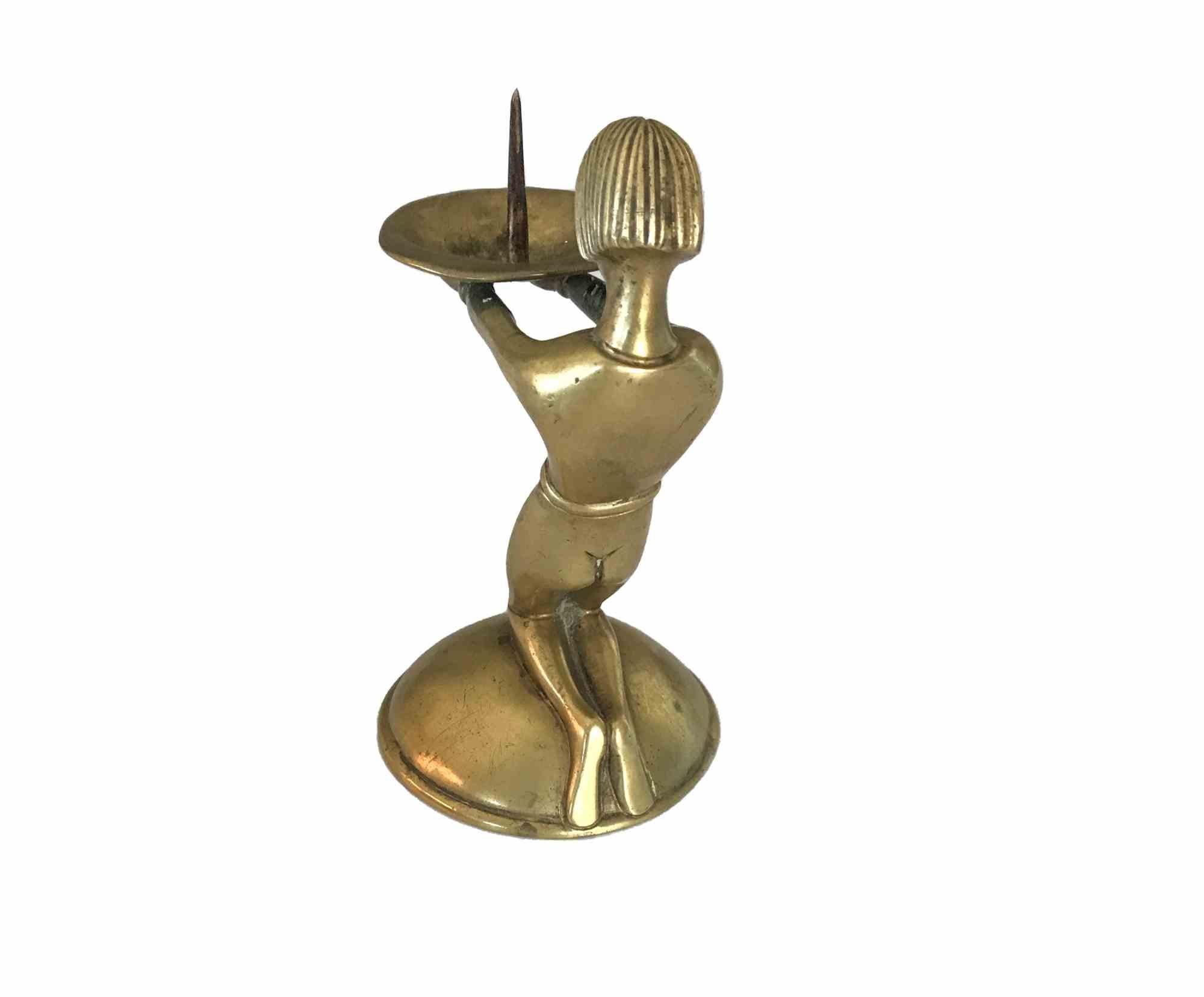 Sculptural Candlestick by Albert Gustav Bunge, 1920s In Good Condition For Sale In Roma, IT