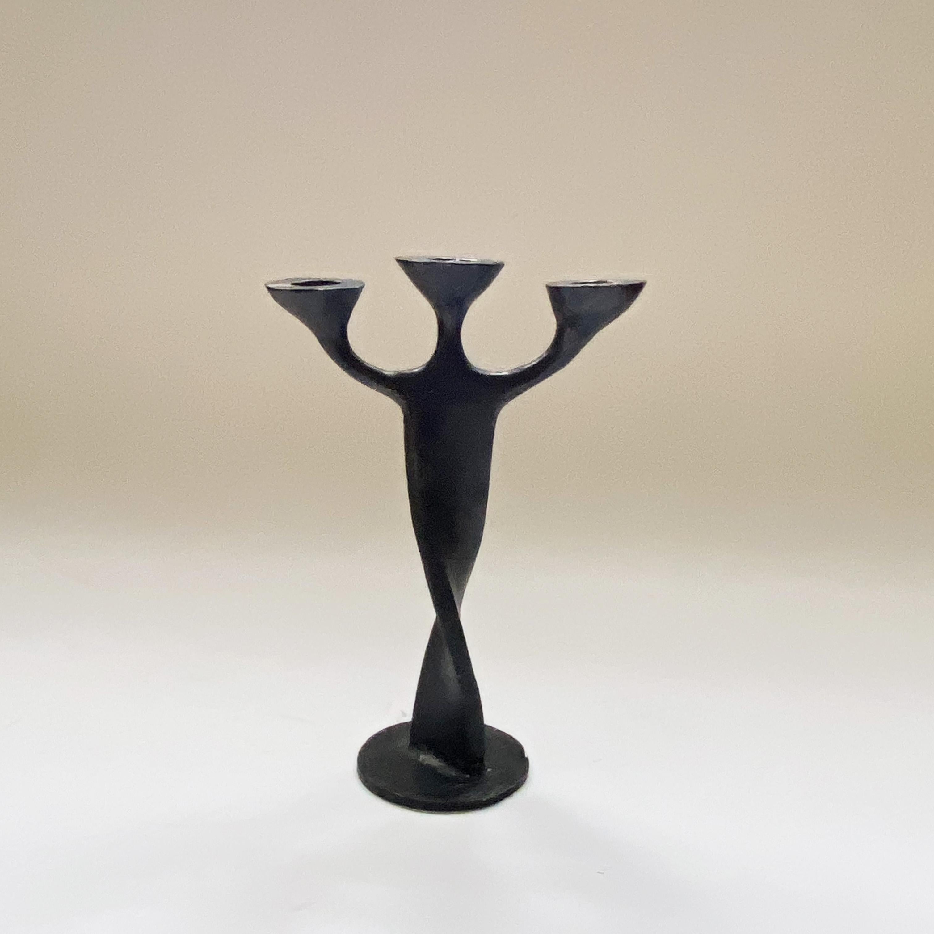 Brutalist Sculptural Candlestick by Carlos Penafiel for Fondica, 1990s. For Sale