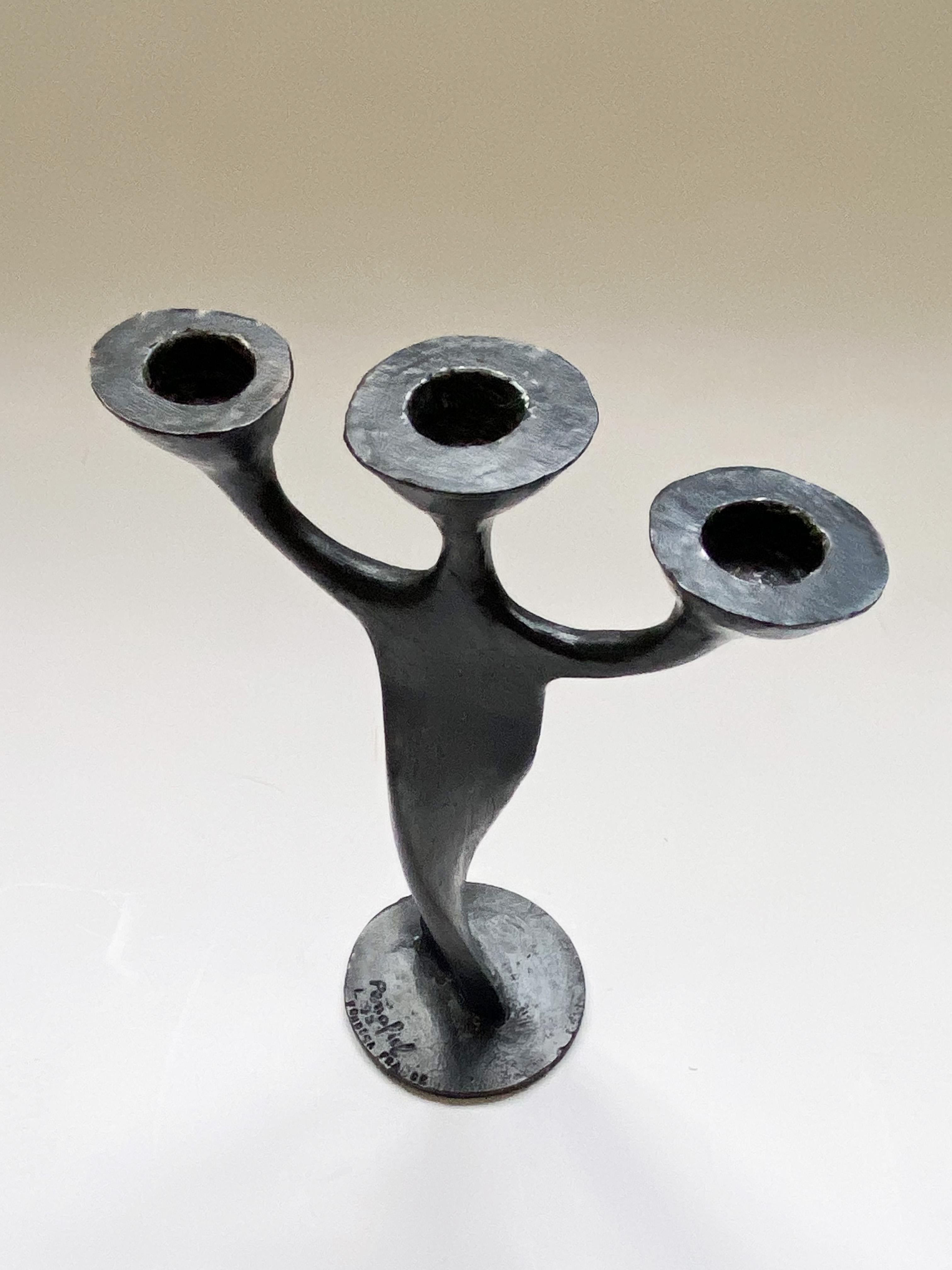 Sculptural Candlestick by Carlos Penafiel for Fondica, 1990s. In Good Condition For Sale In Lille, FR