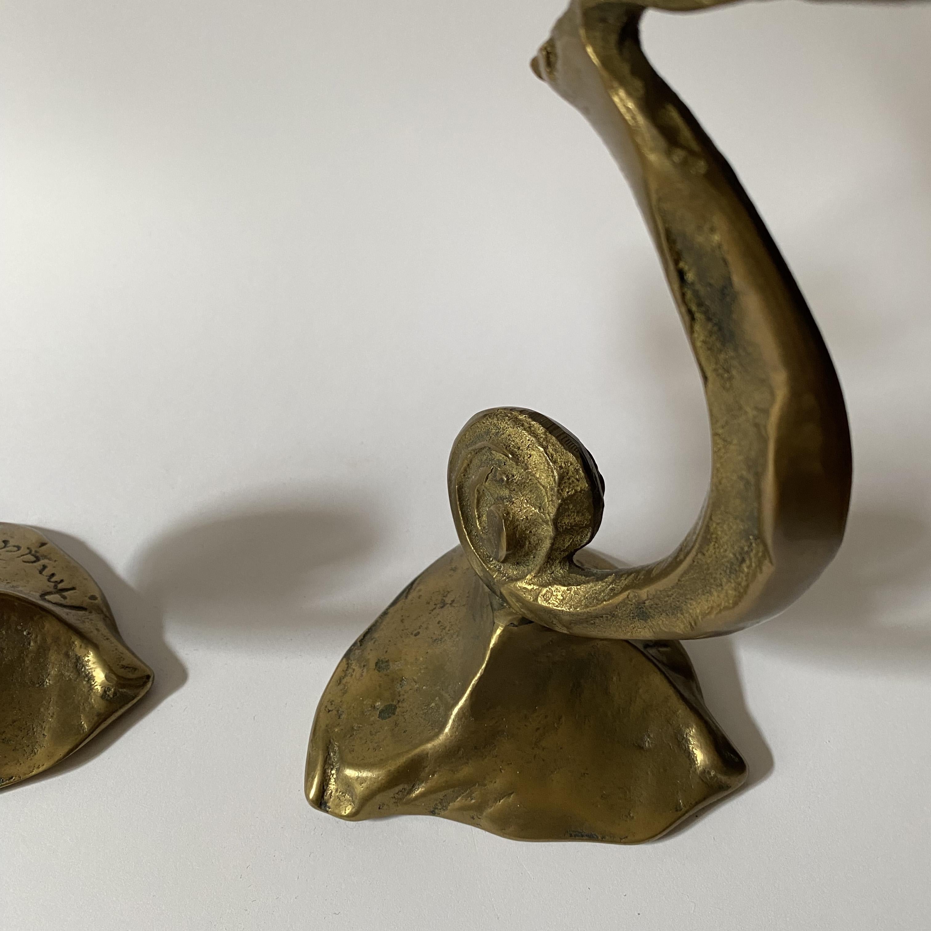 Brass Sculptural Candlesticks by Kurt Jesch for Amadeo 'No Fondica', Austria, 1960s.